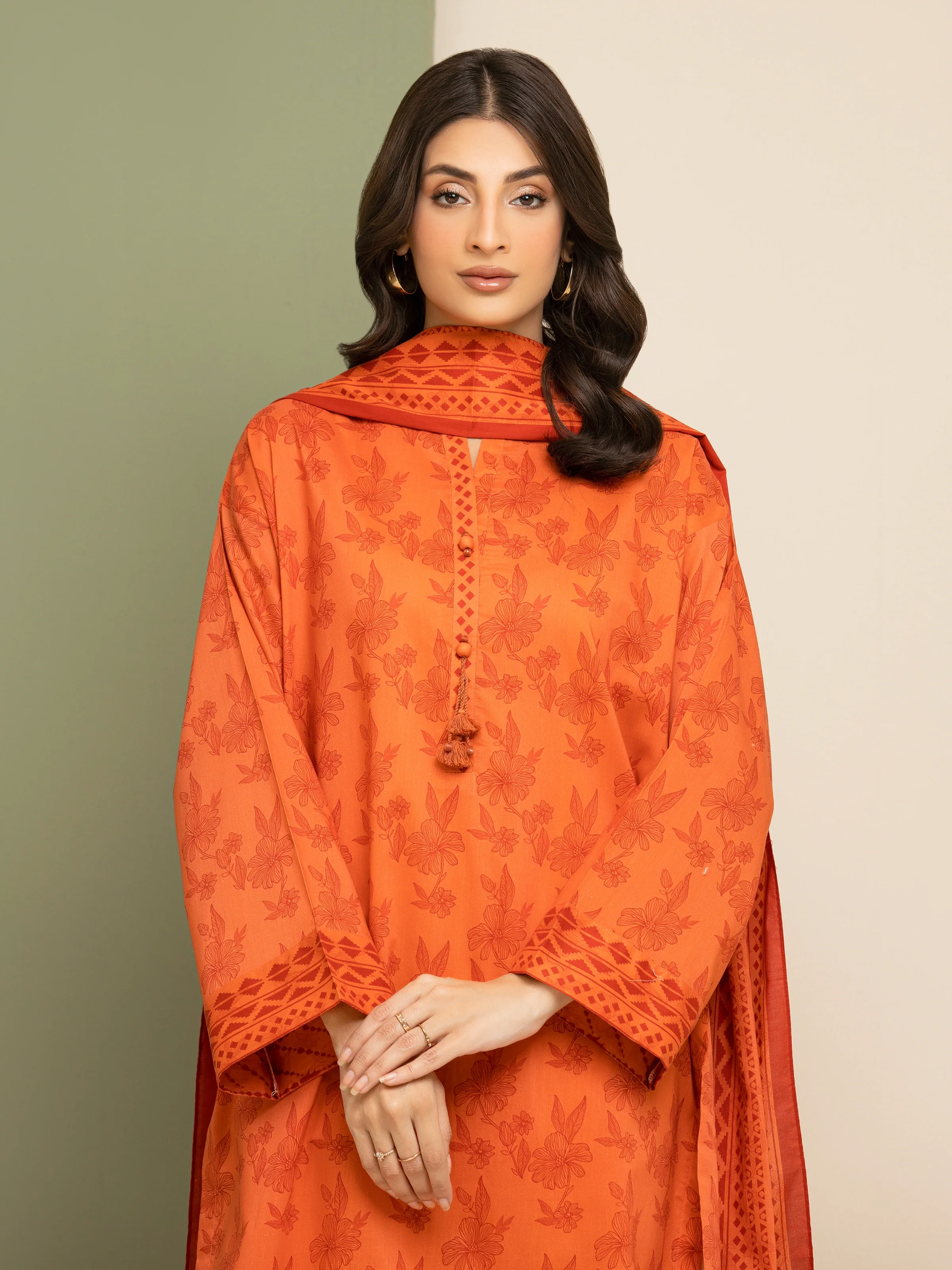 Printed Lawn Suit - EWU5A1-35142-3P - Image 4