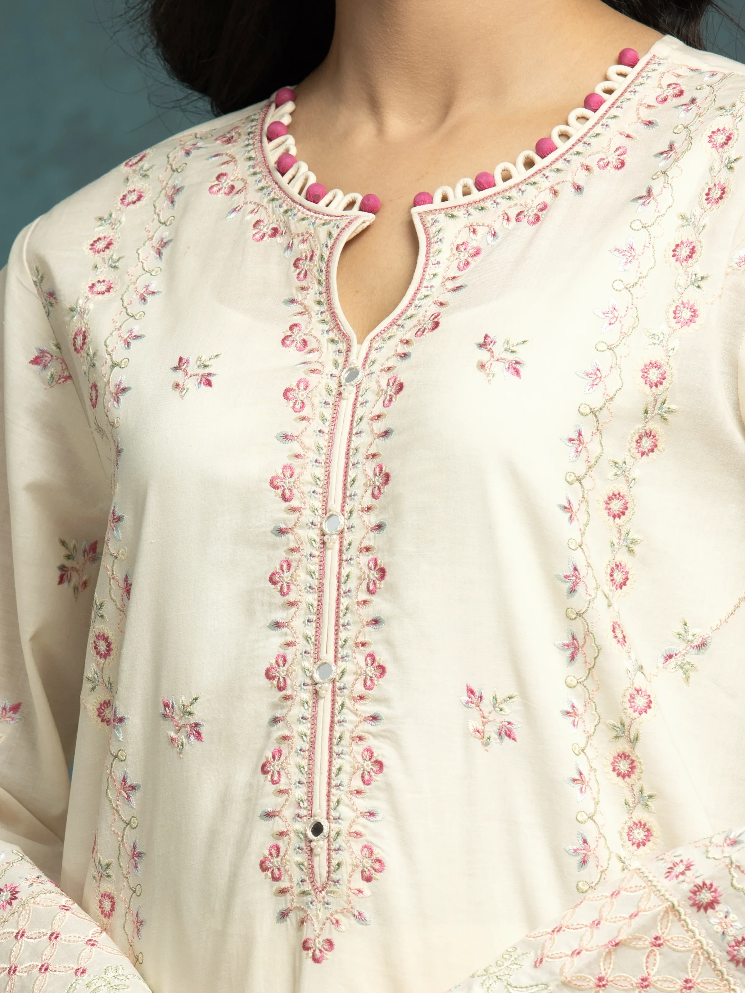 Embroidered Cambric Suit - EWU24V2-31012-3P - Image 2