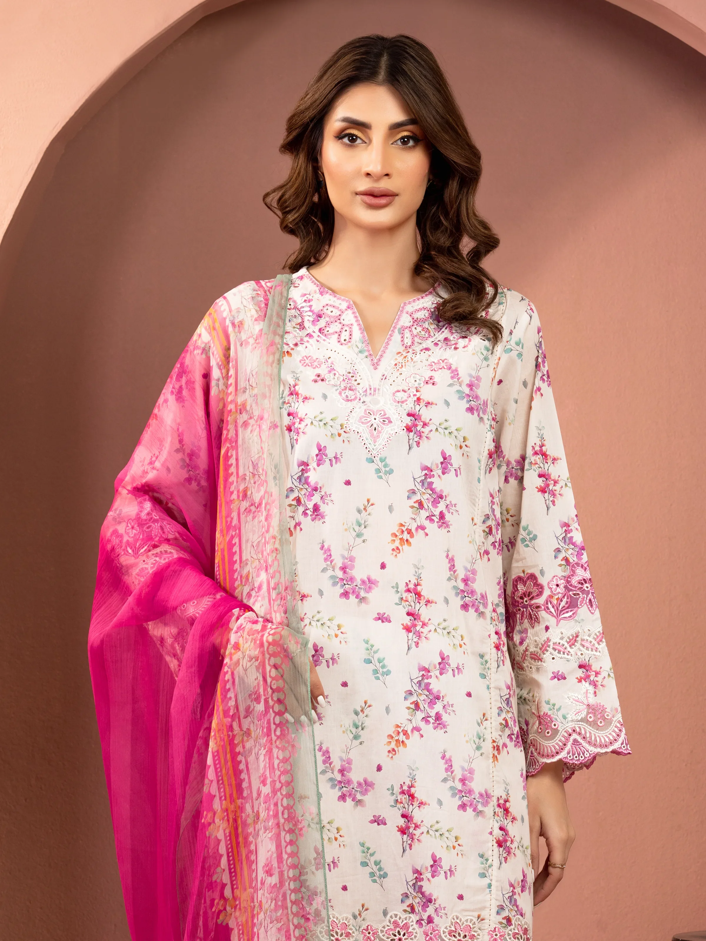 Embroidered Lawn Suit - EWU5V1-31457-3P - Image 2