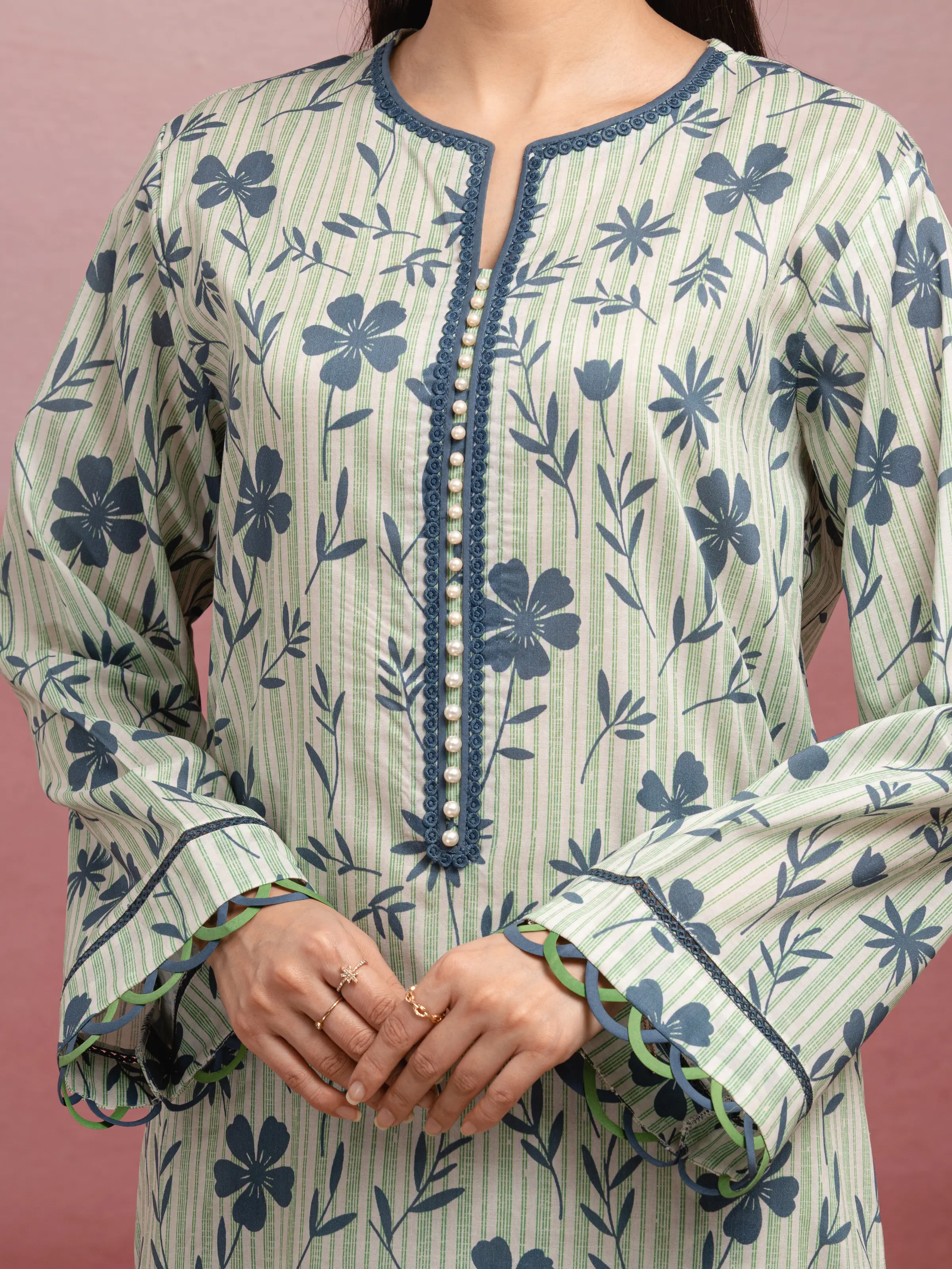 Printed Lawn Suit - EWU5A1-35057-3P - Image 4
