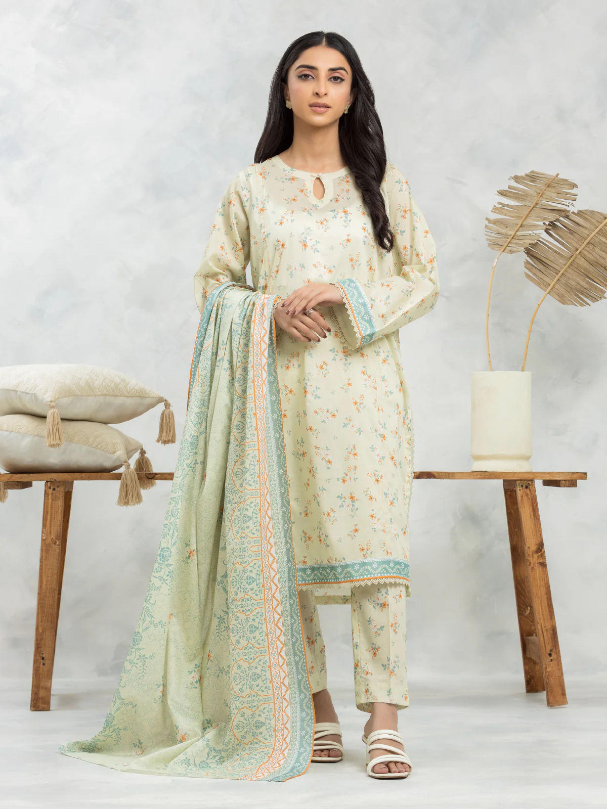Printed Lawn Shirt Dupatta - EWU24A1-29242SD