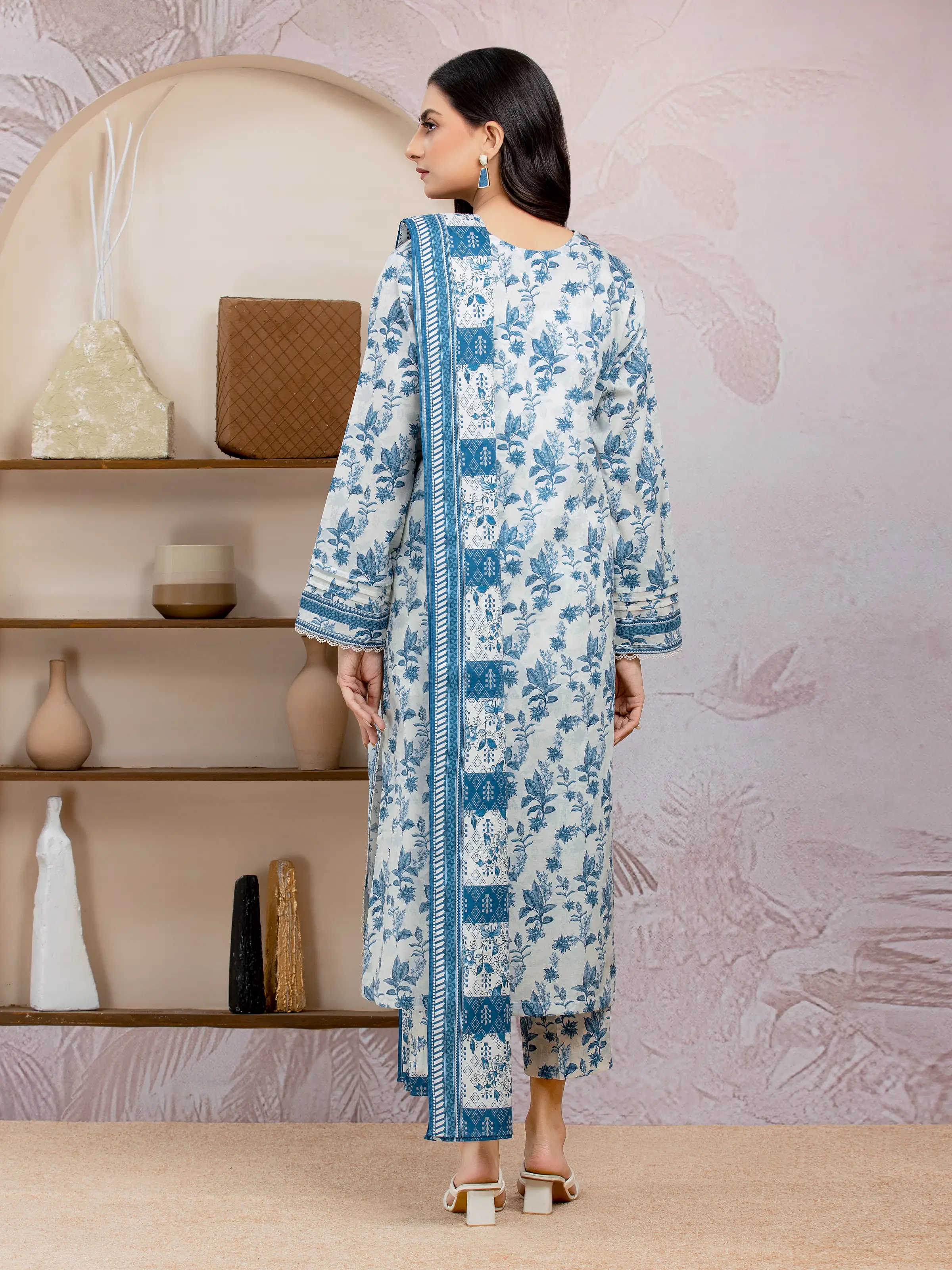 Printed Lawn Suit - EWU5A1-35019-3P - Image 2