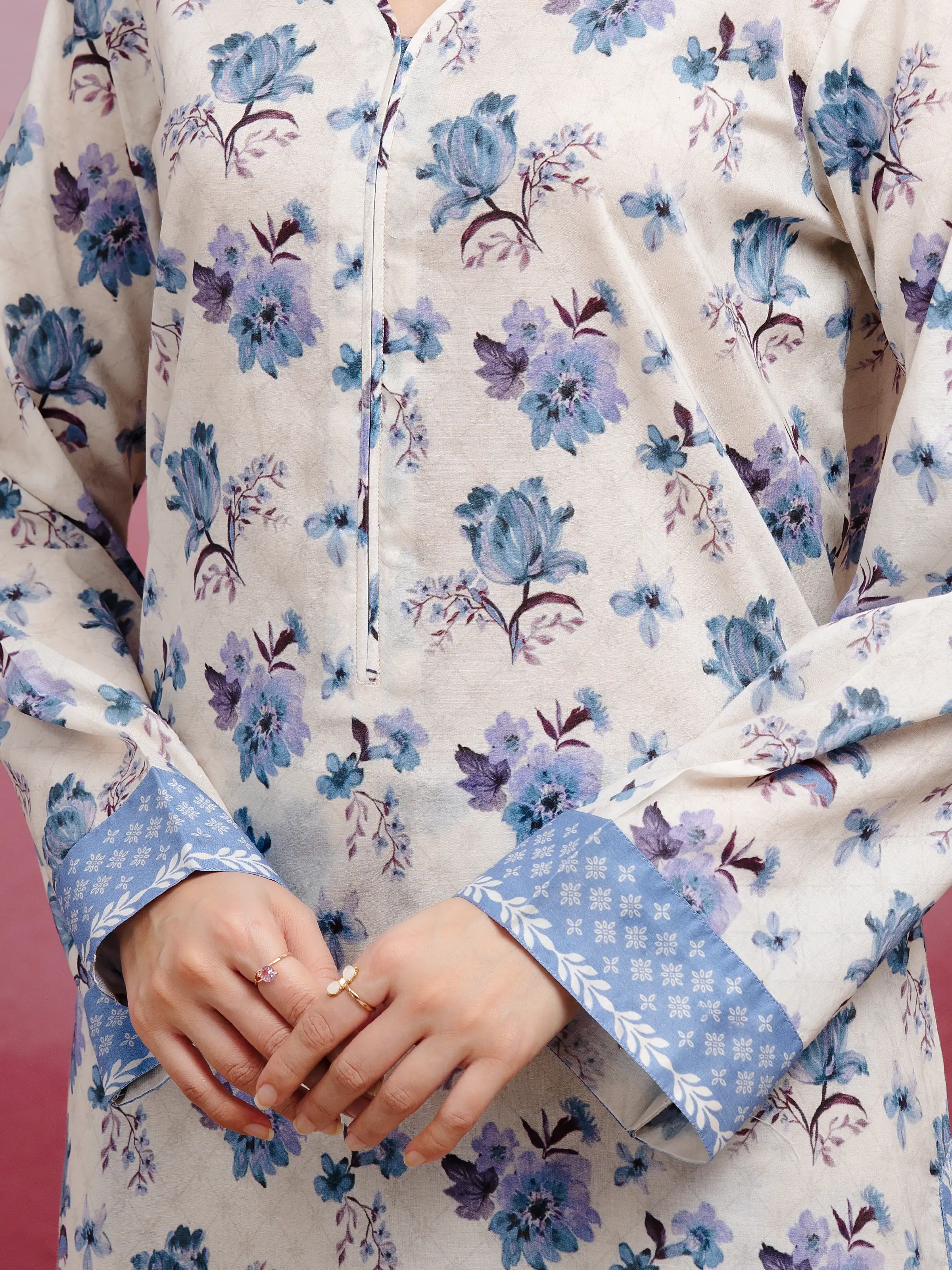 Printed Lawn Suit - EWU5A1-35022-3P - Image 2