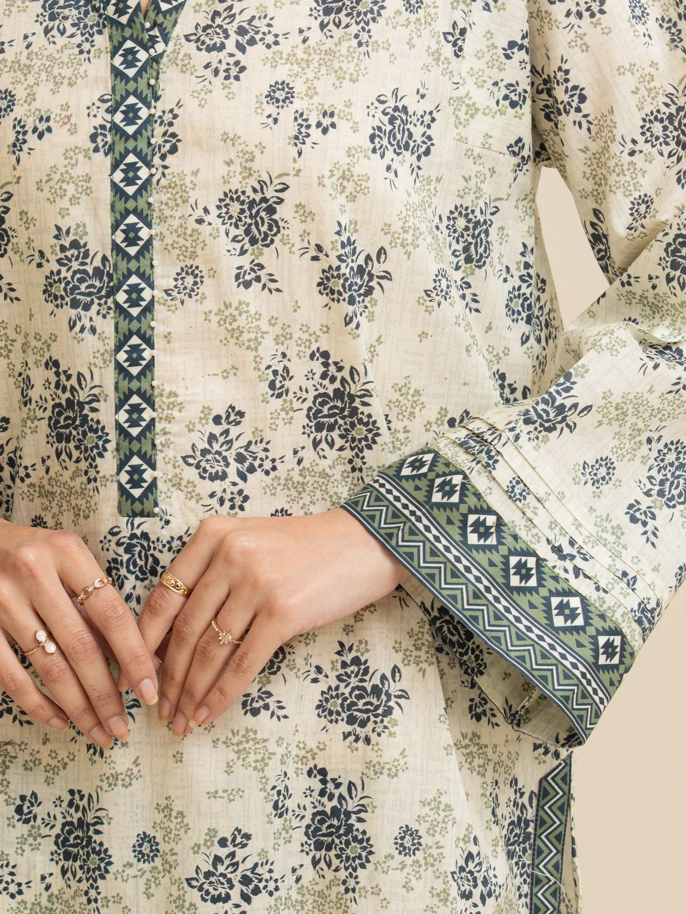 Printed Lawn Suit - EWU5A1-35140-3P - Image 6