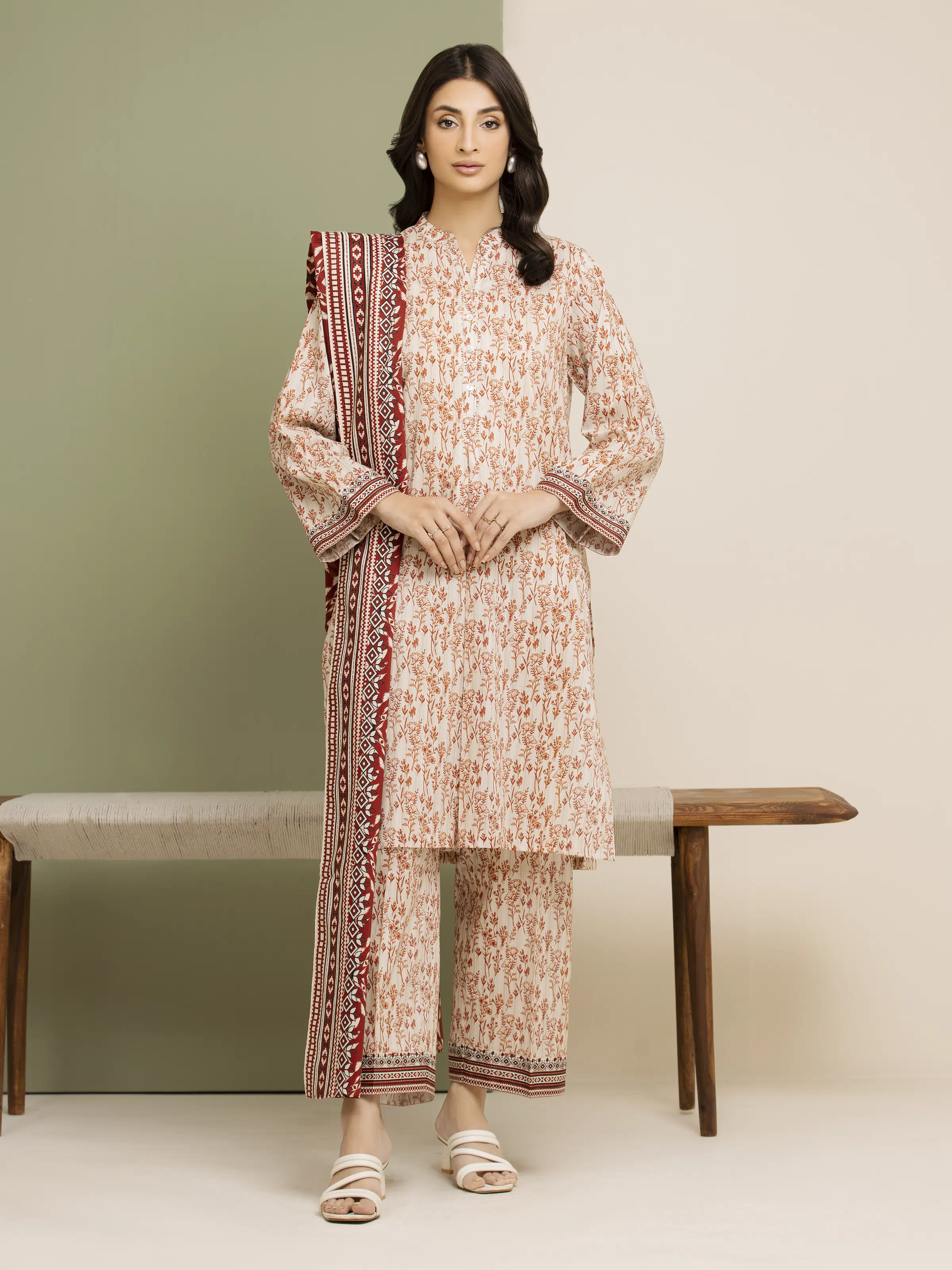 Printed Lawn Suit - EWU5A1-35145-3P