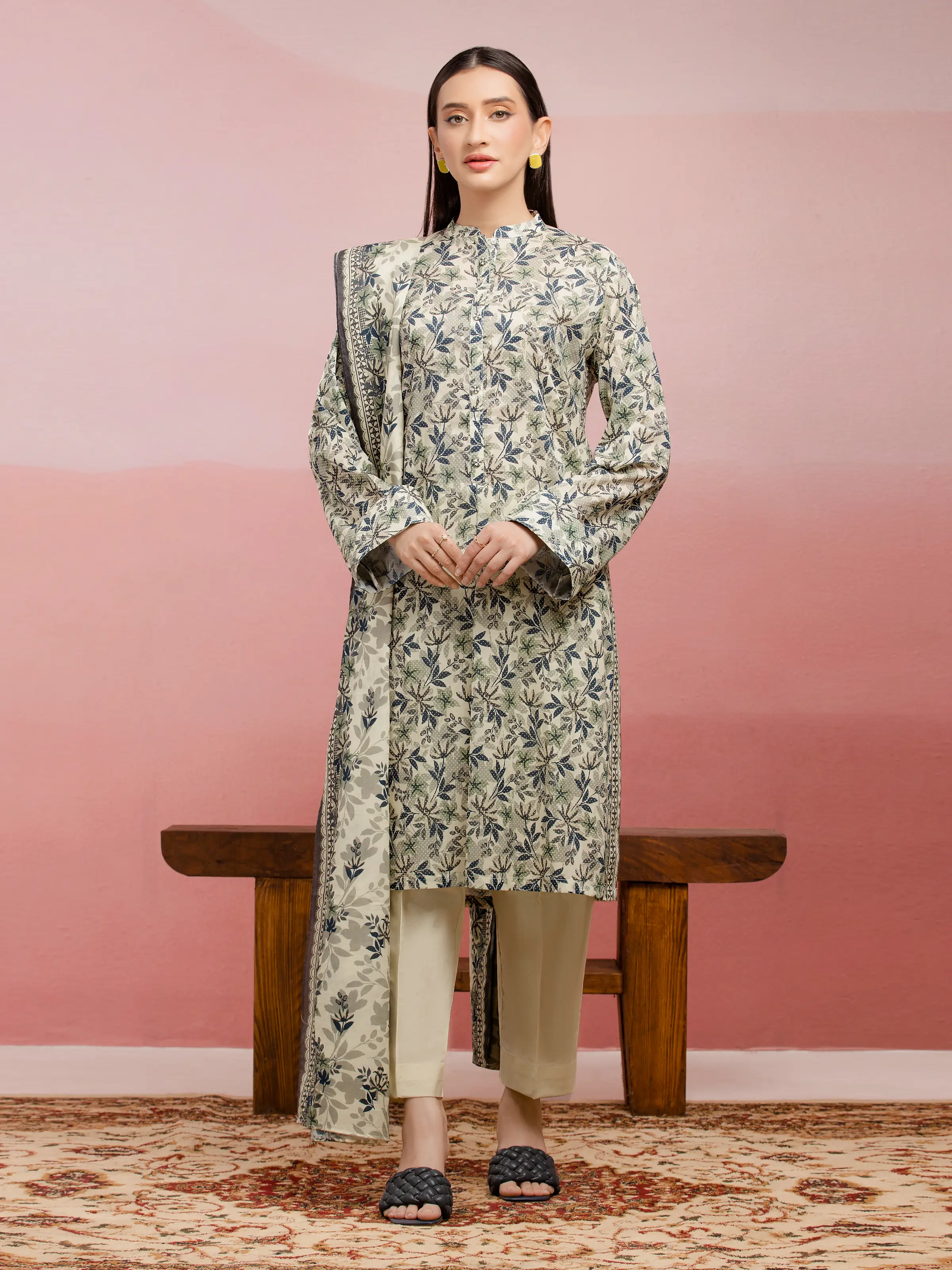 Printed Lawn Suit - EWU5A1-35227-3P
