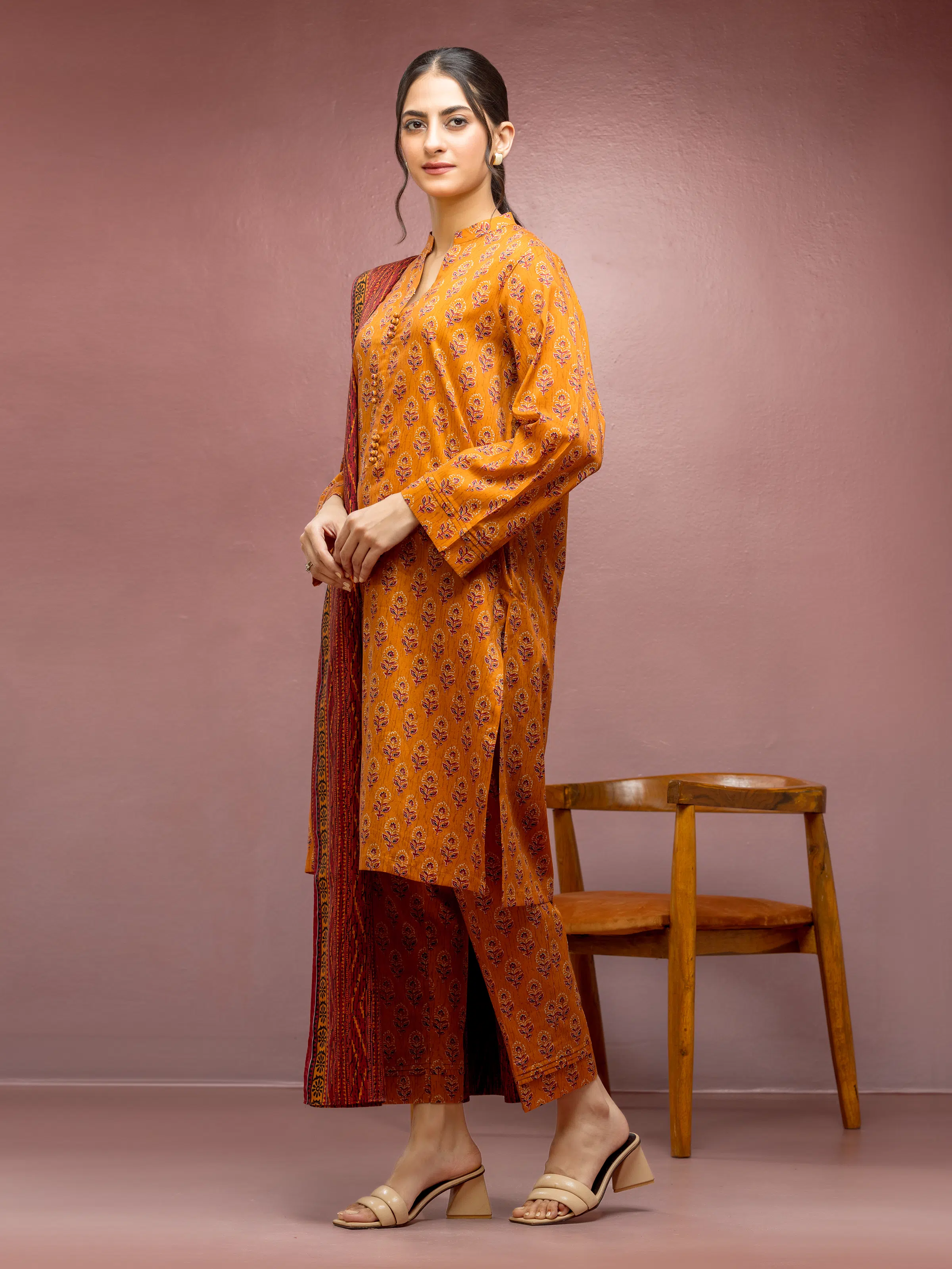 Printed Lawn Suit - EWU5A1-35097-3P - Image 3