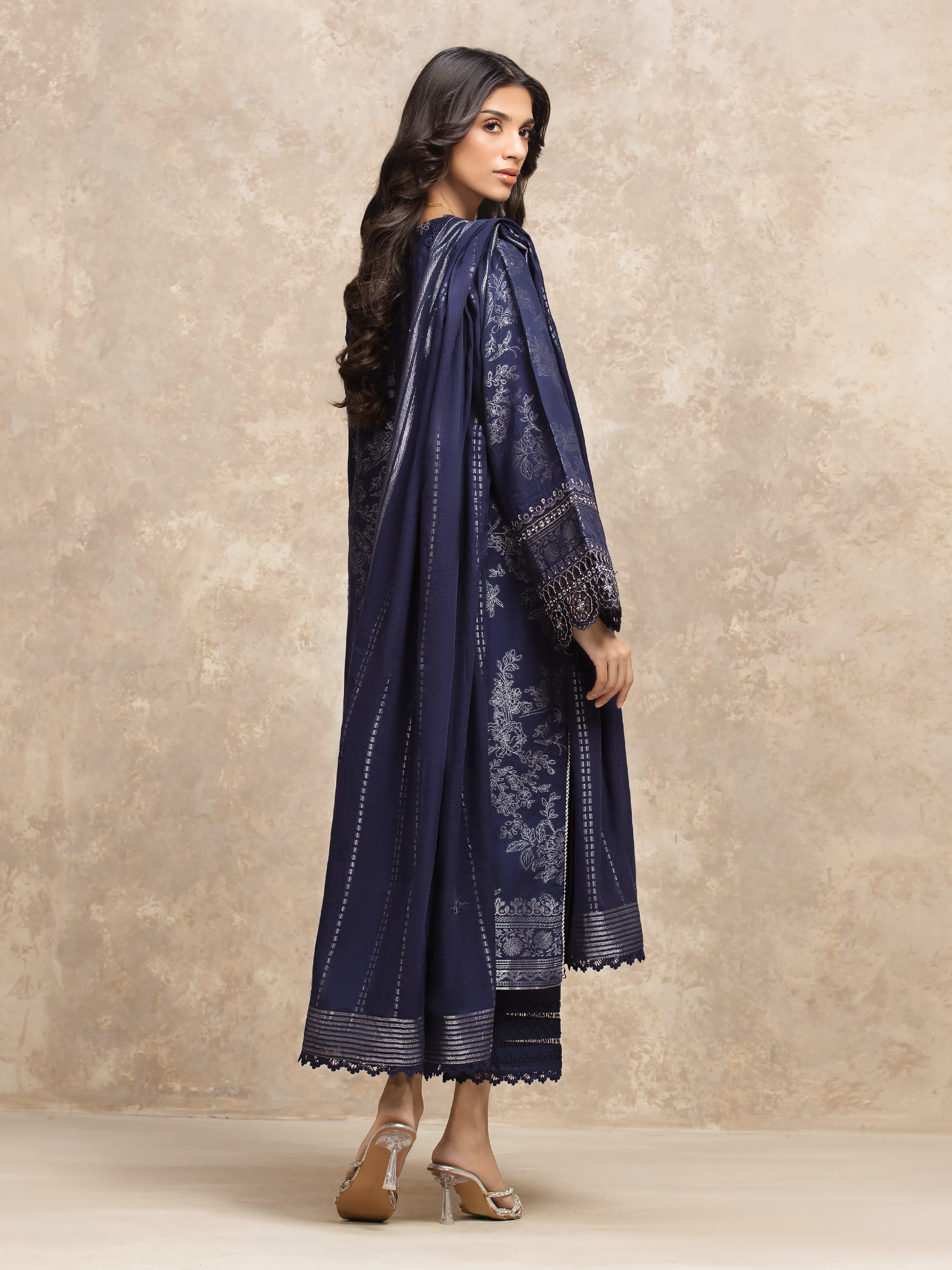 Embroidered Jacquard Suit - EWU5V3-31852-3P - Image 5