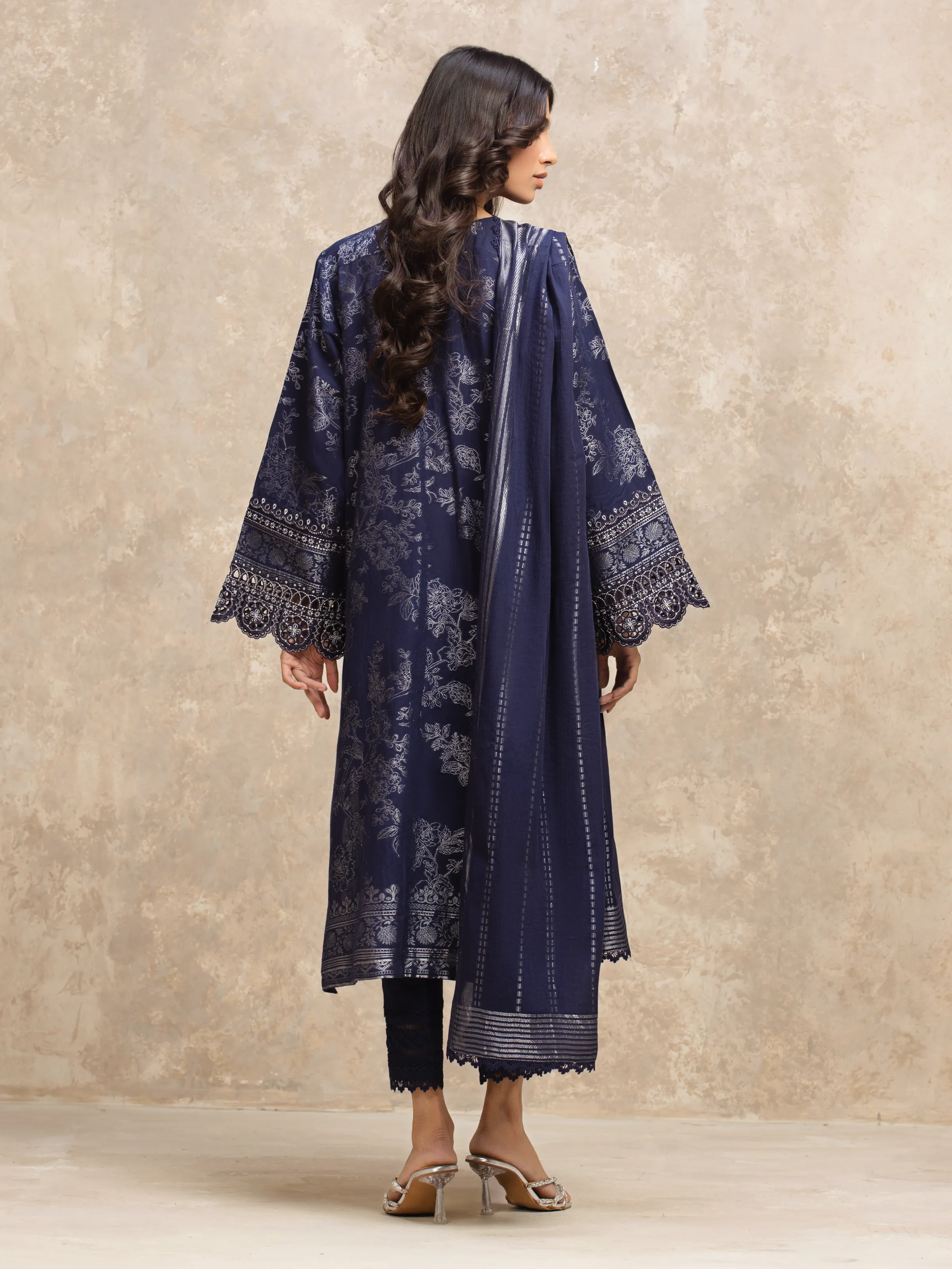 Embroidered Jacquard Suit - EWU5V3-31852-3P - Image 6