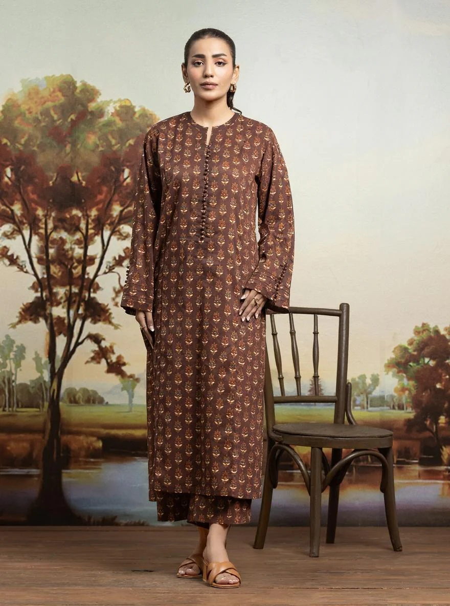 Printed Khaddar Shirt Trouser - EWU24A3-29719ST