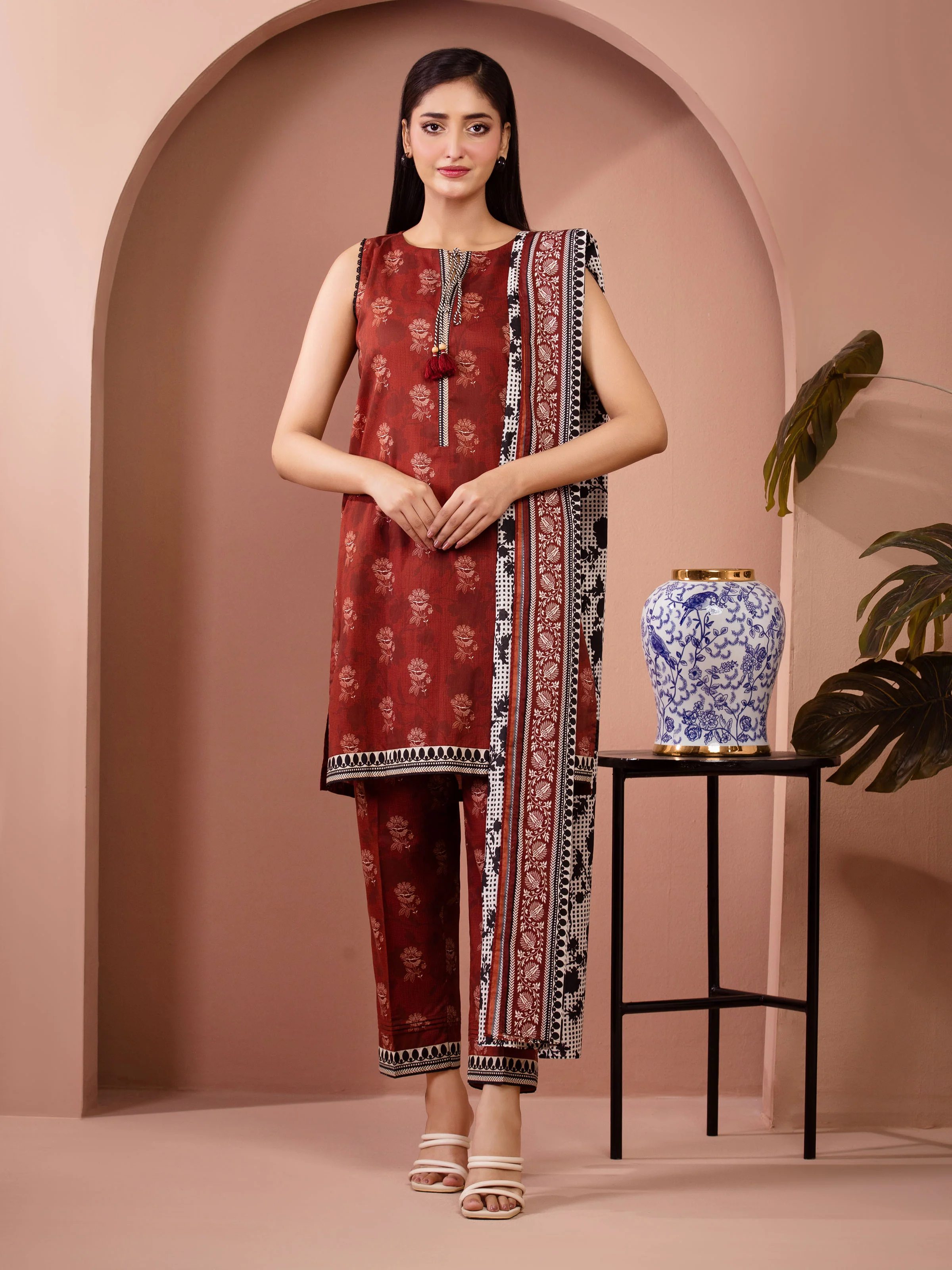 Printed Lawn Shirt Dupatta - EWU5A1-35254SD