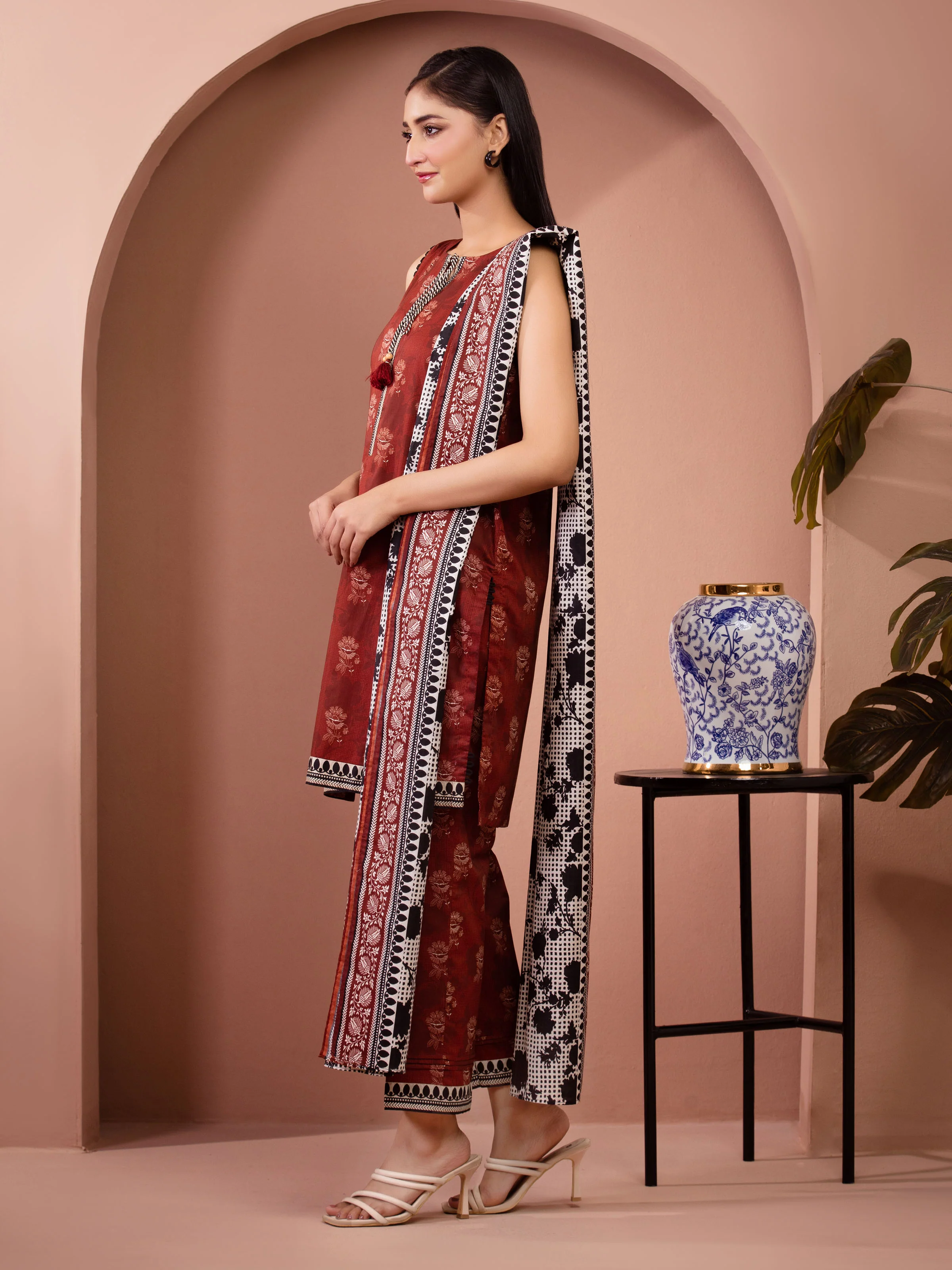 Printed Lawn Shirt Dupatta - EWU5A1-35254SD - Image 4