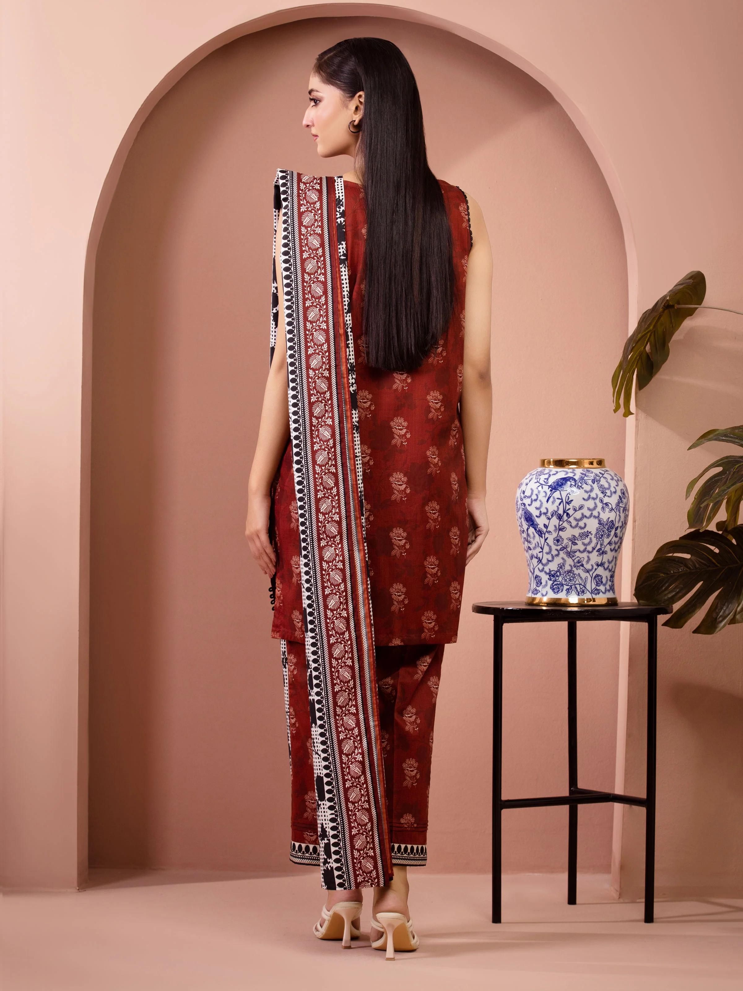 Printed Lawn Shirt Dupatta - EWU5A1-35254SD - Image 5