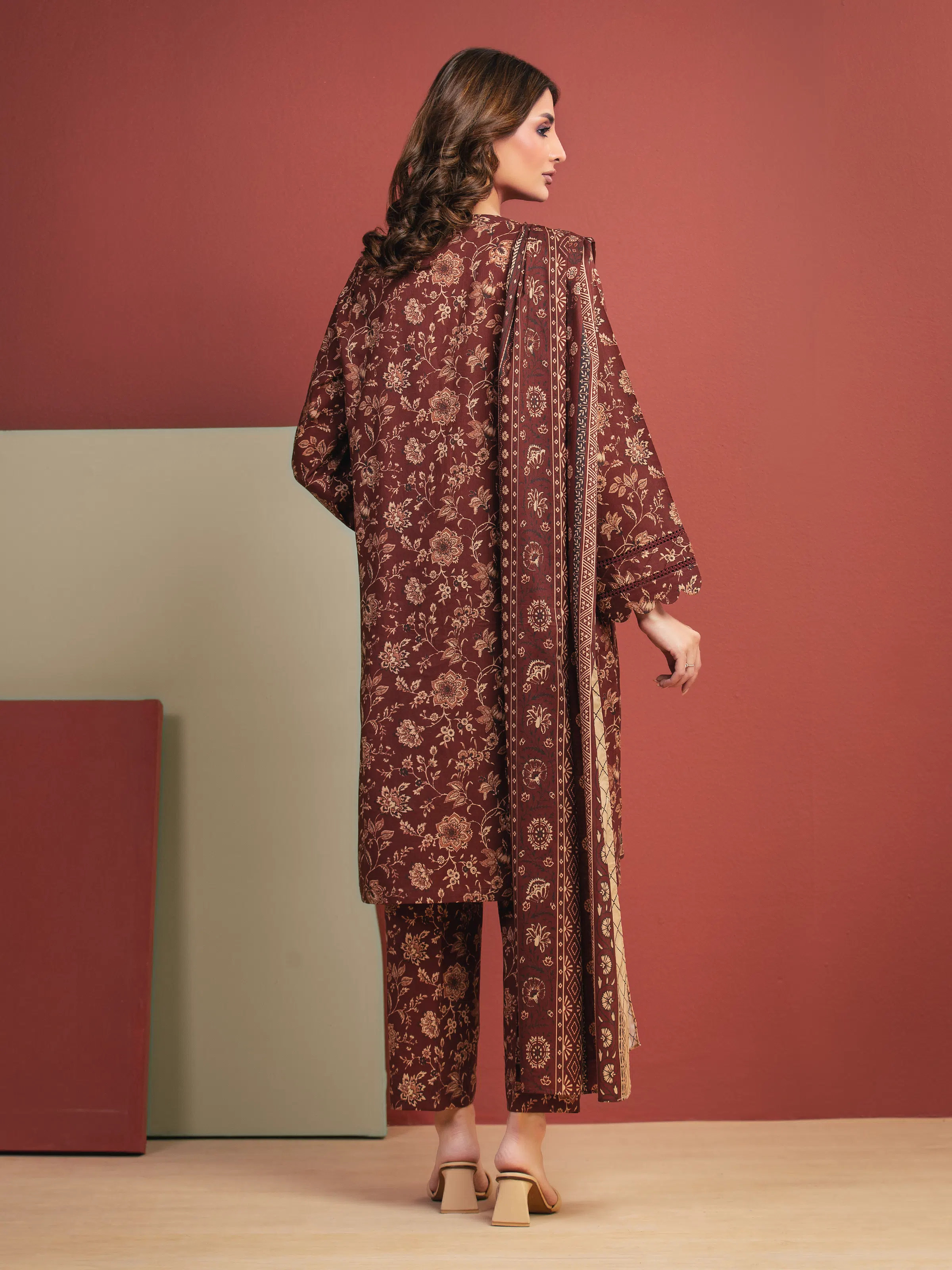 Printed Lawn Suit - EWU5A1-35650-3P - Image 6