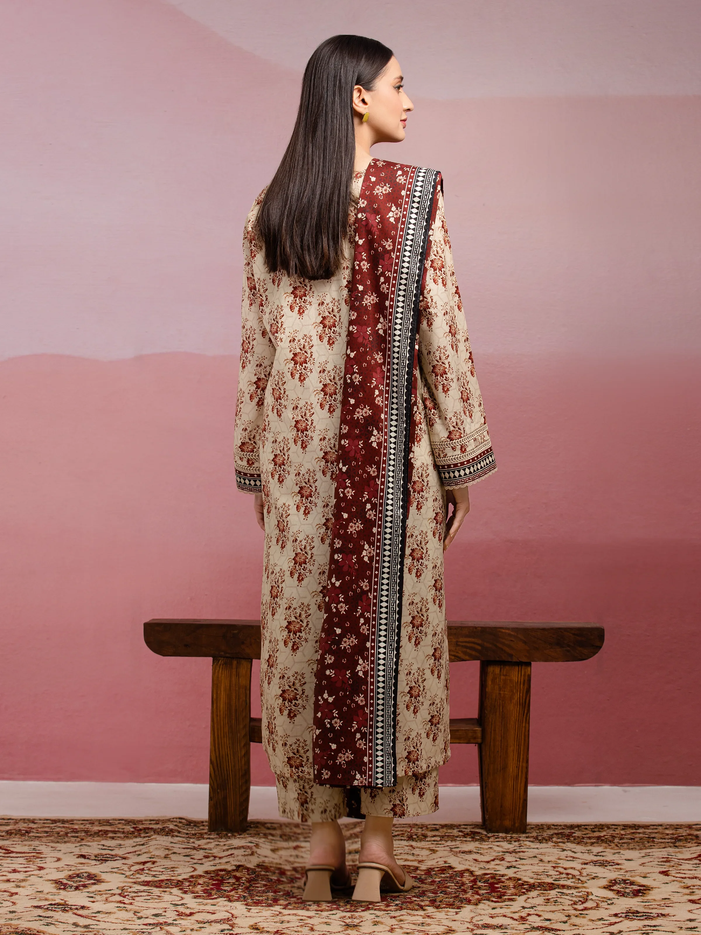 Printed Lawn Suit - EWU5A1-35047-3P - Image 2