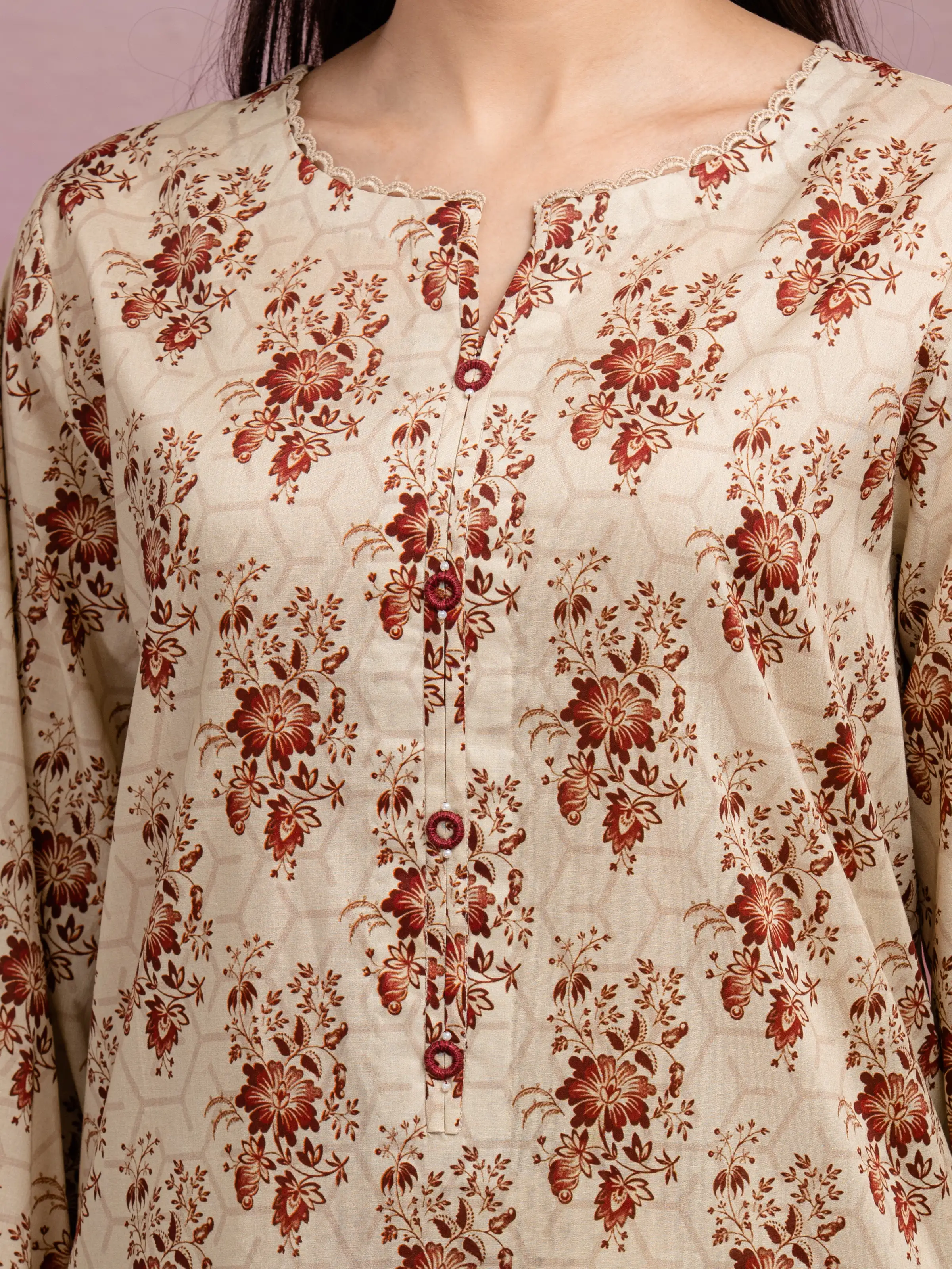 Printed Lawn Suit - EWU5A1-35047-3P - Image 3