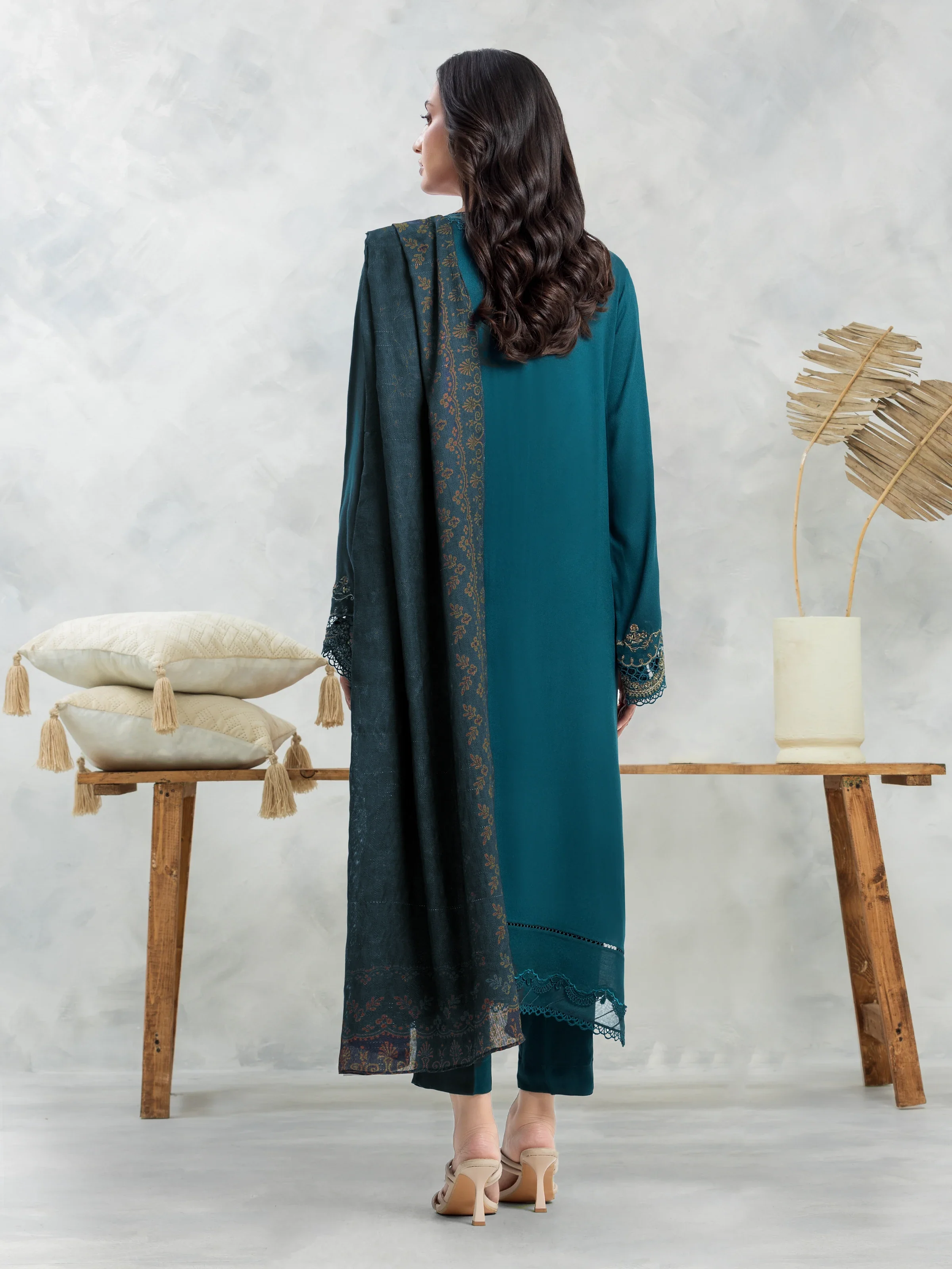 Embroidered Viscose Suit - EWU24V13-30228-3P - Image 2