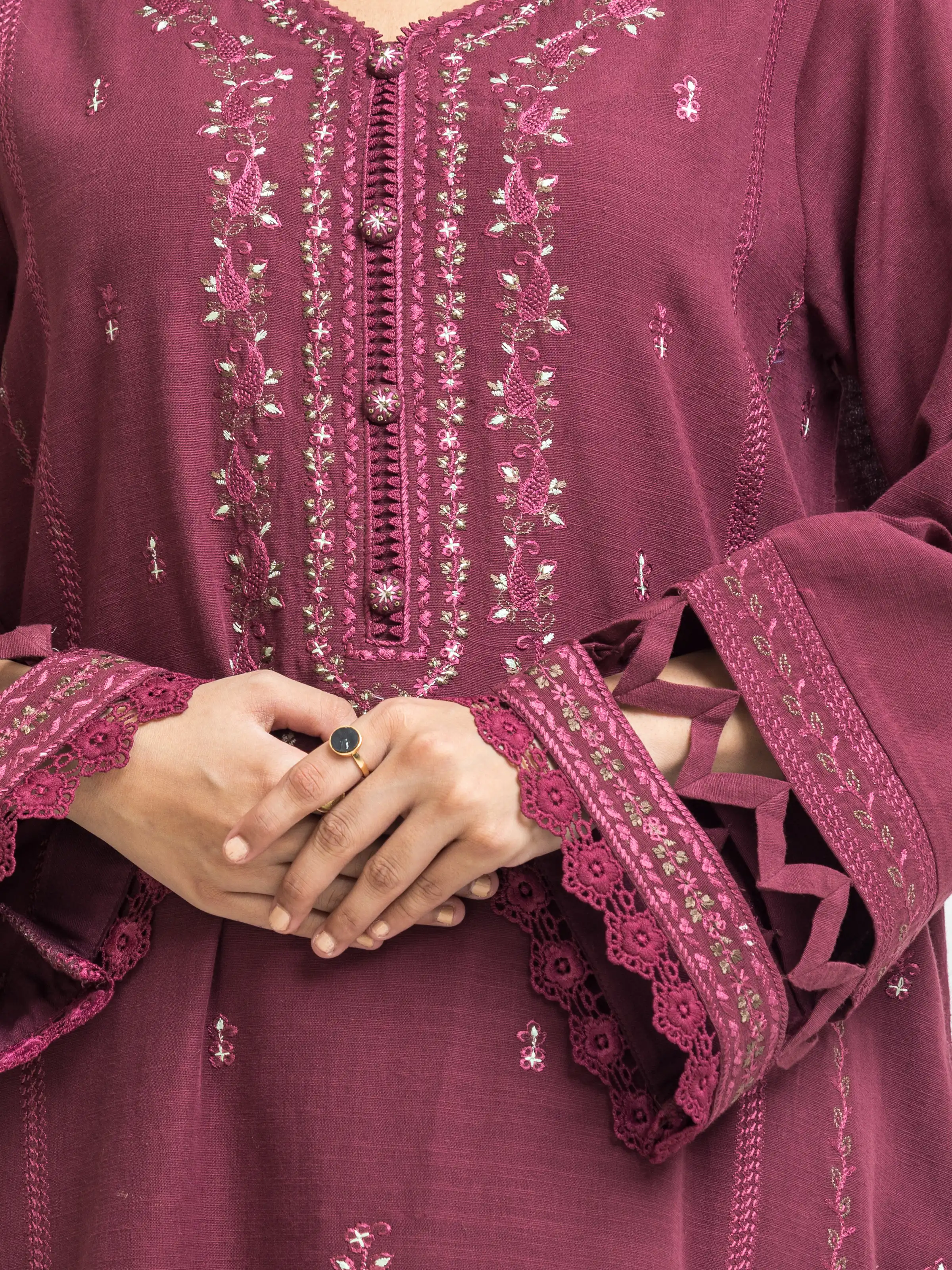 Embroidered Khaddar Suit - EWU24V11-30311-3P - Image 4