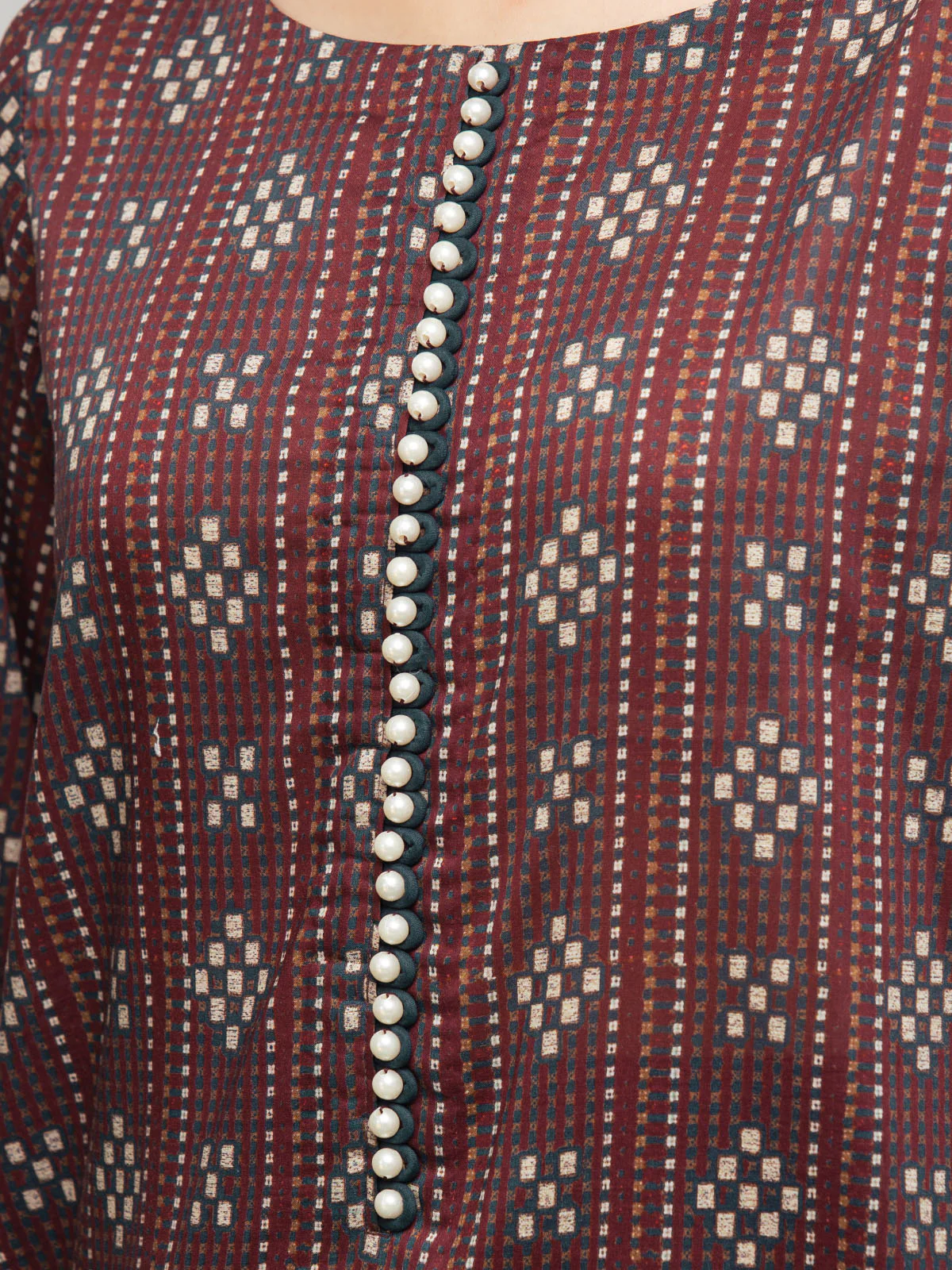 Printed Khaddar Shirt - EWU23A3S-27627S - Image 5
