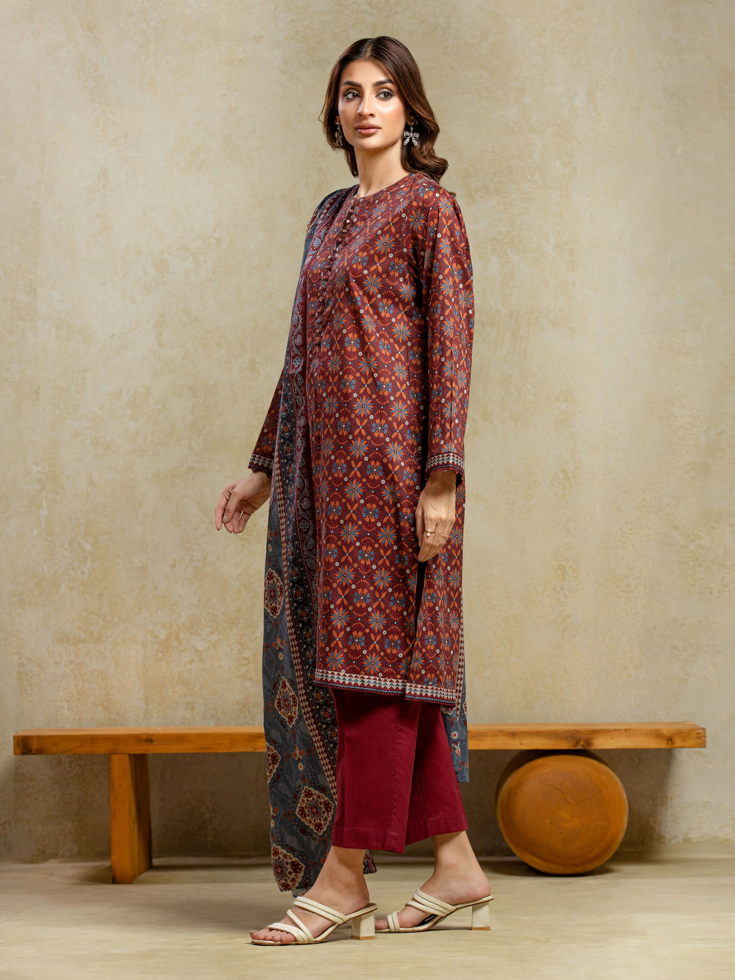 Printed Khaddar Suit - EWU5A3-35989-3P - Image 3
