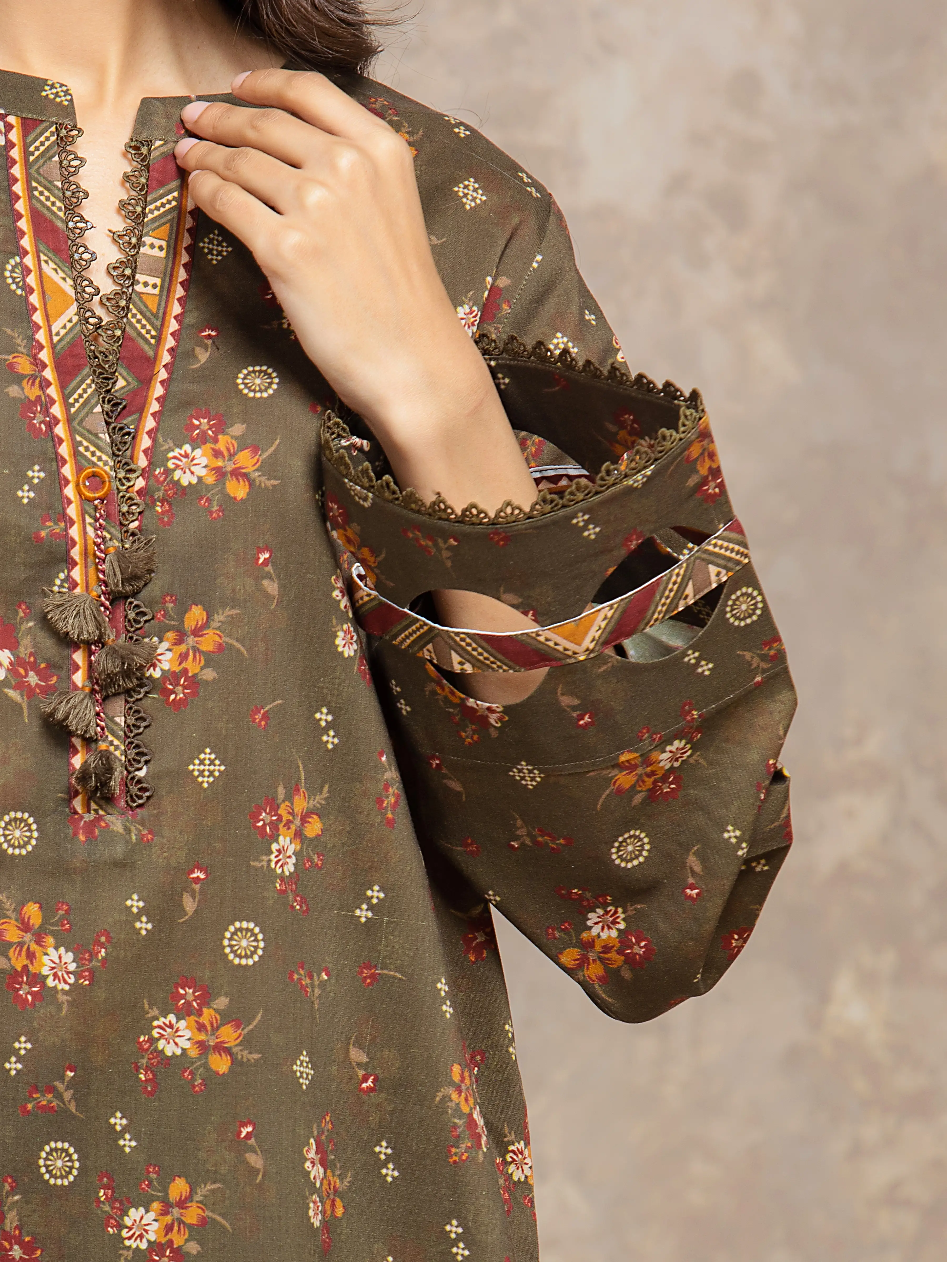 Printed Khaddar Suit - EWU5M3-034-3P - Image 2