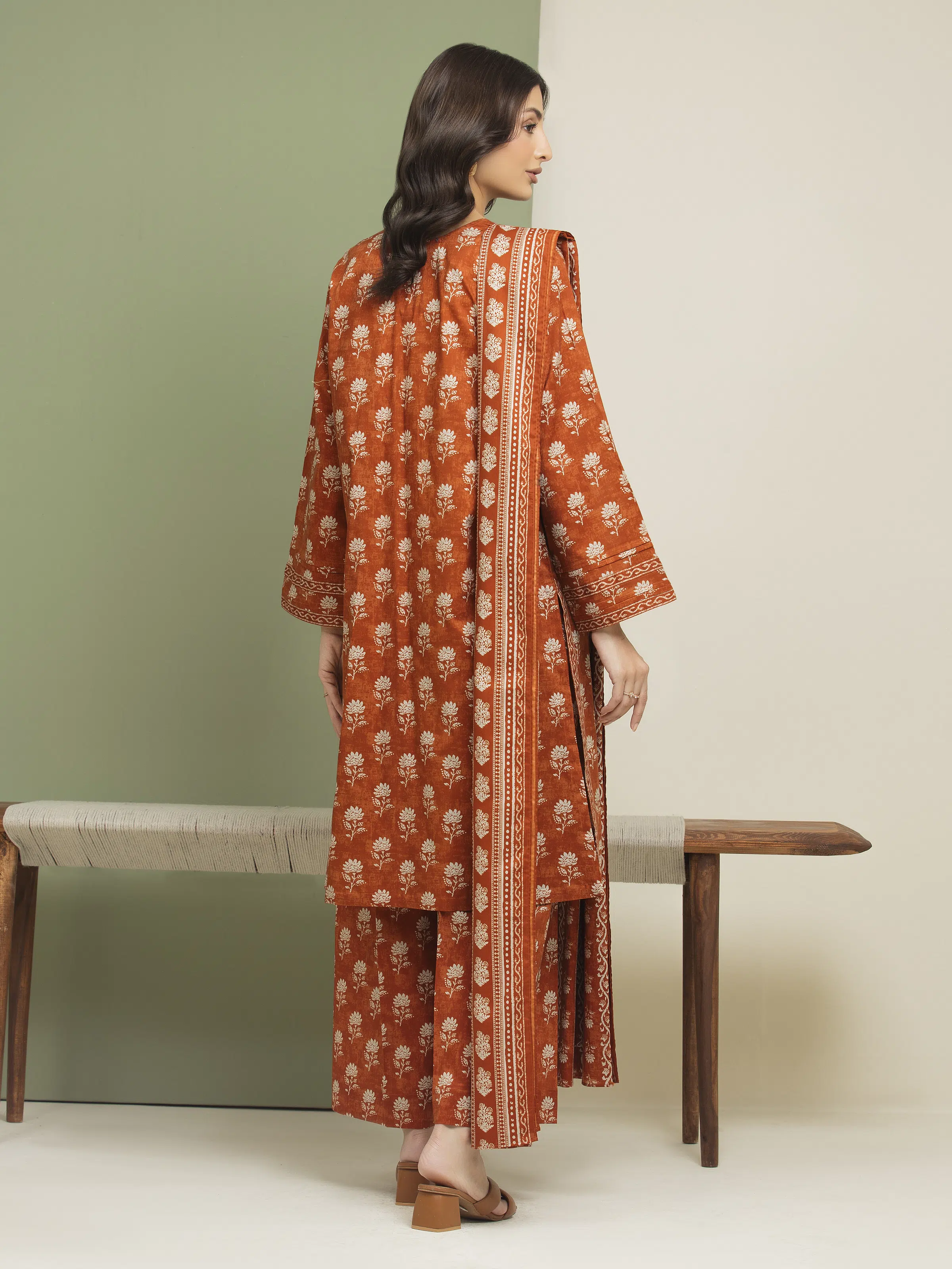 Printed Lawn Suit - EWU5A1-35176-3P - Image 2