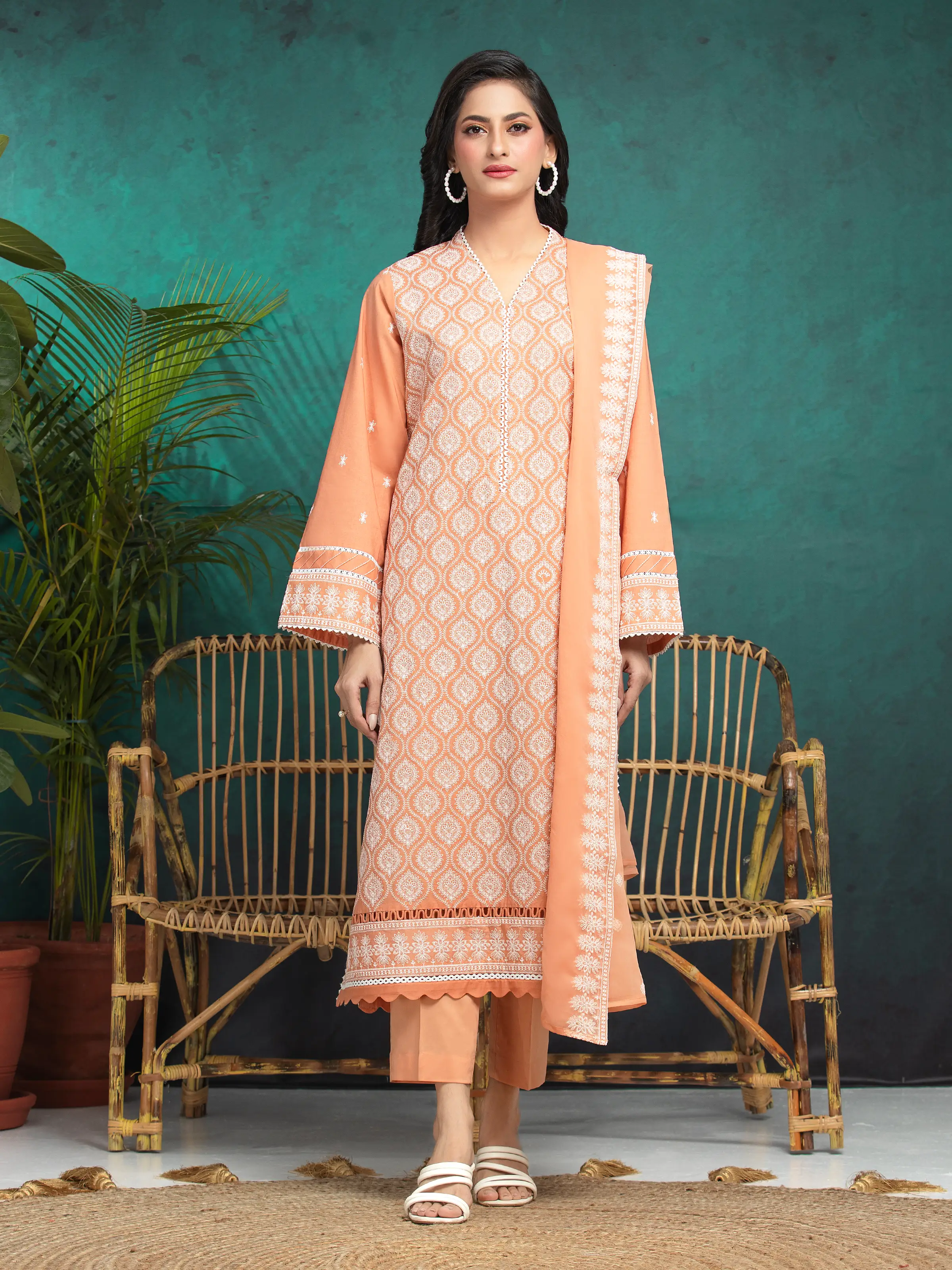 Embroidered Cambric Suit - EWU24V2-31013-3P