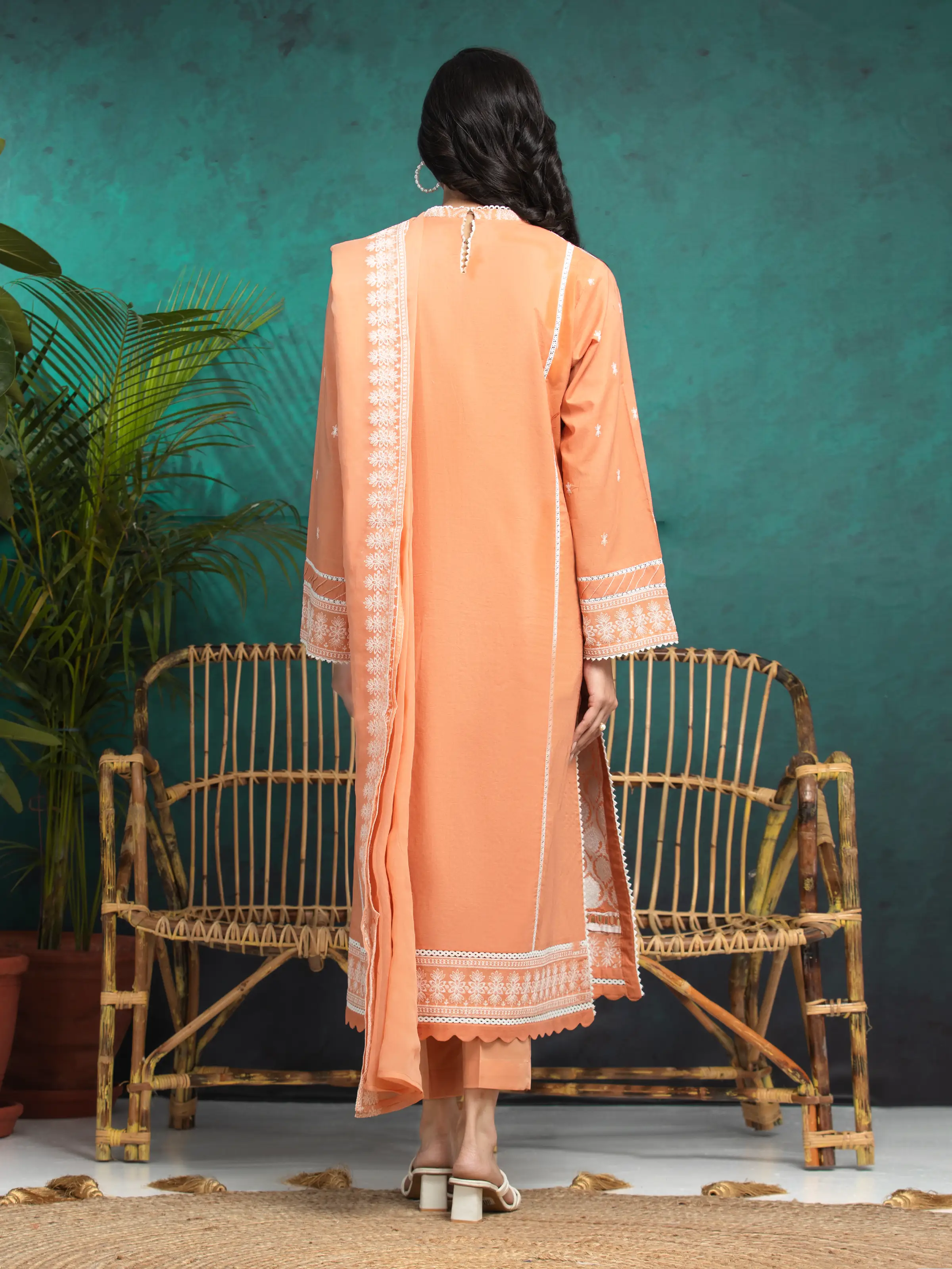 Embroidered Cambric Suit - EWU24V2-31013-3P - Image 2