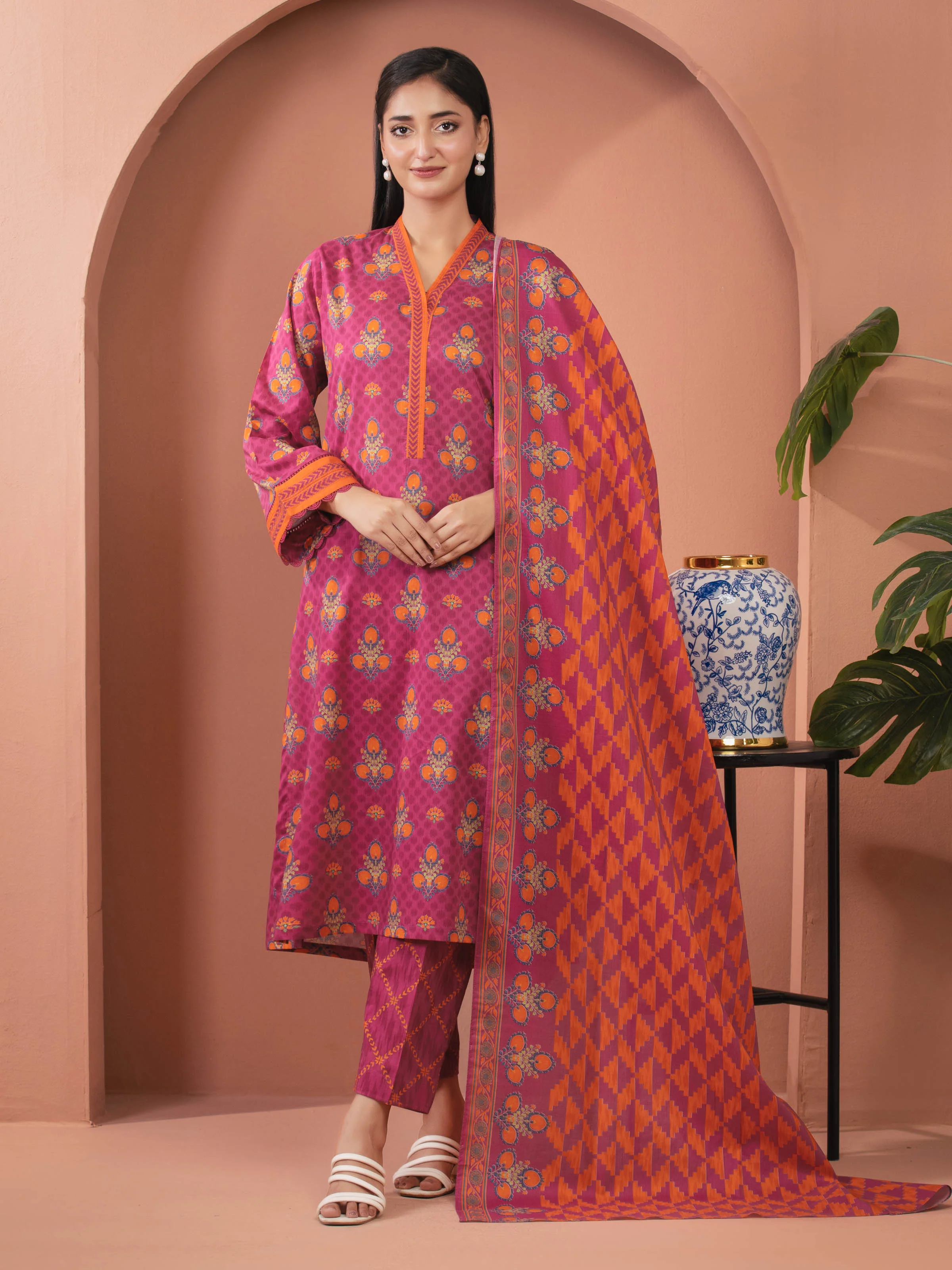 Printed Lawn Suit - EWU5A1-35665-3P