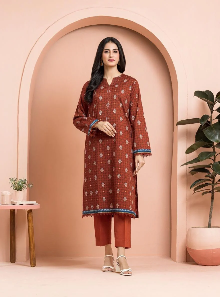 Printed Khaddar Shirt - EWU24M3-103S