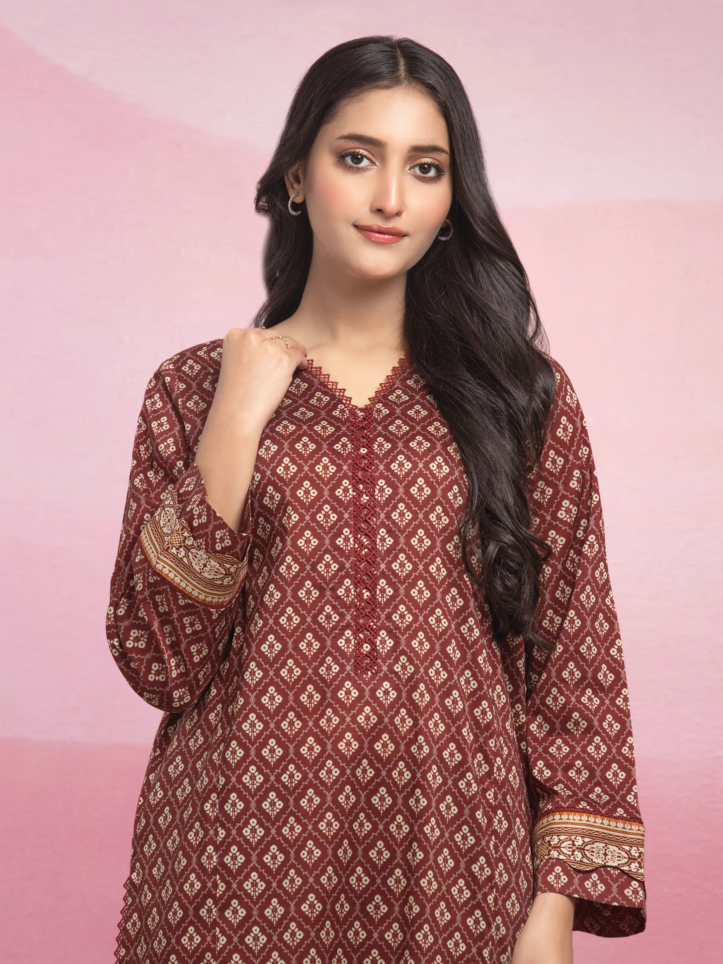Printed Lawn Suit - EWU5A1-35083-3P - Image 3