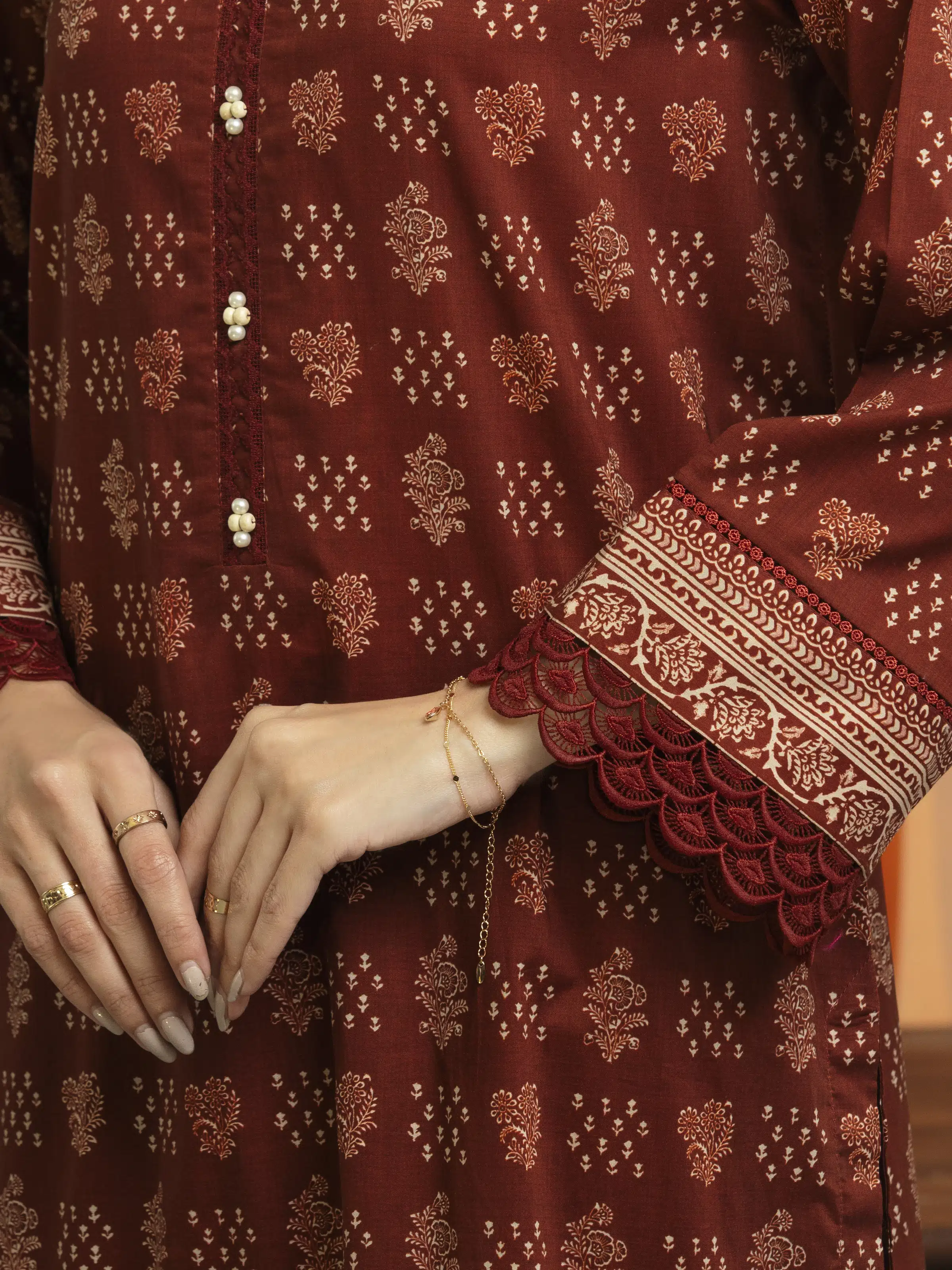 Printed Lawn Suit - EWU5A1-35657-3P - Image 4