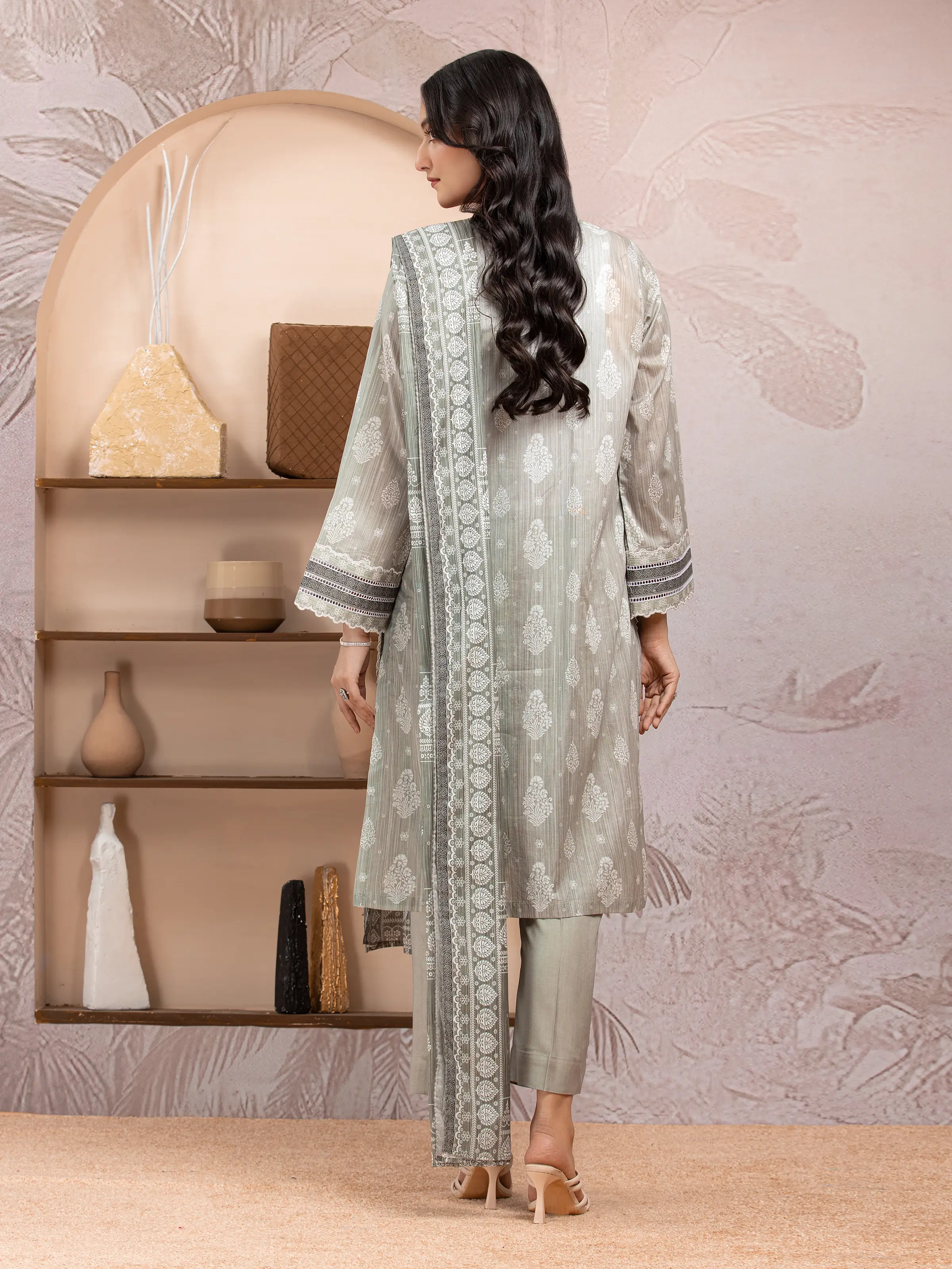 Printed Lawn Suit - EWU5A1-35218-3P - Image 2