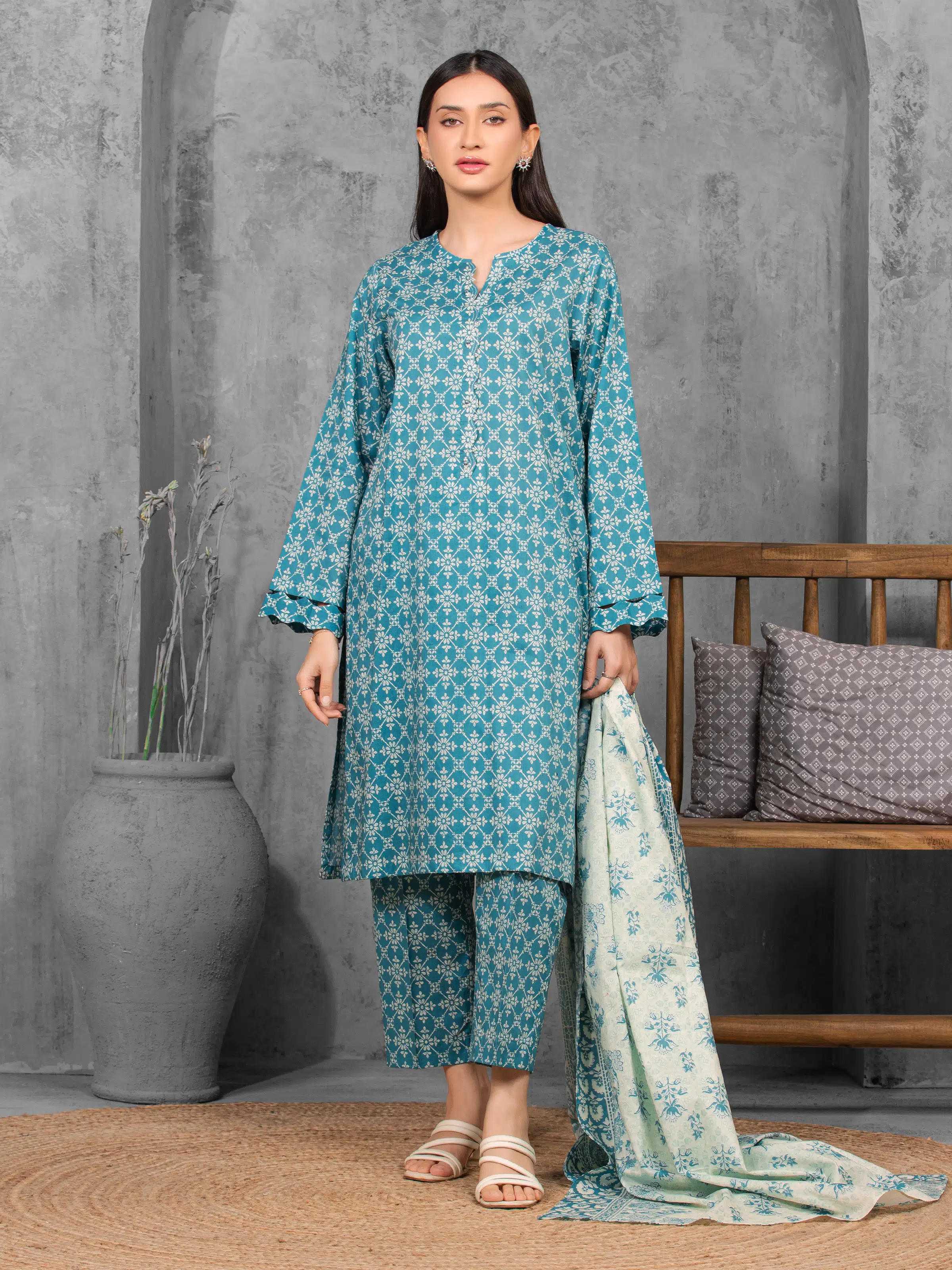 Printed Cambric Suit - EWU5A2-35854-3P