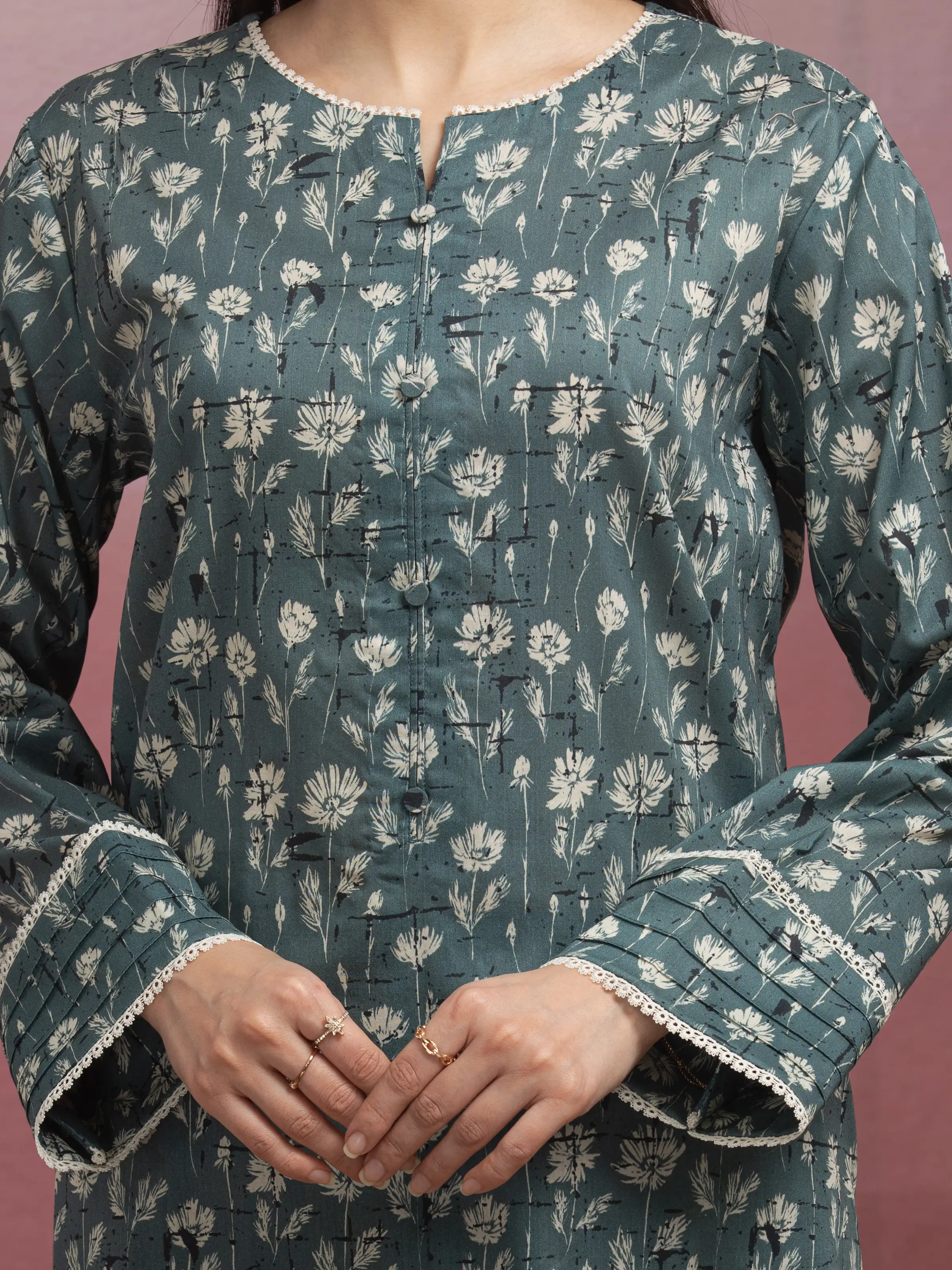 Printed Lawn Suit - EWU5A1-35054-3P - Image 4