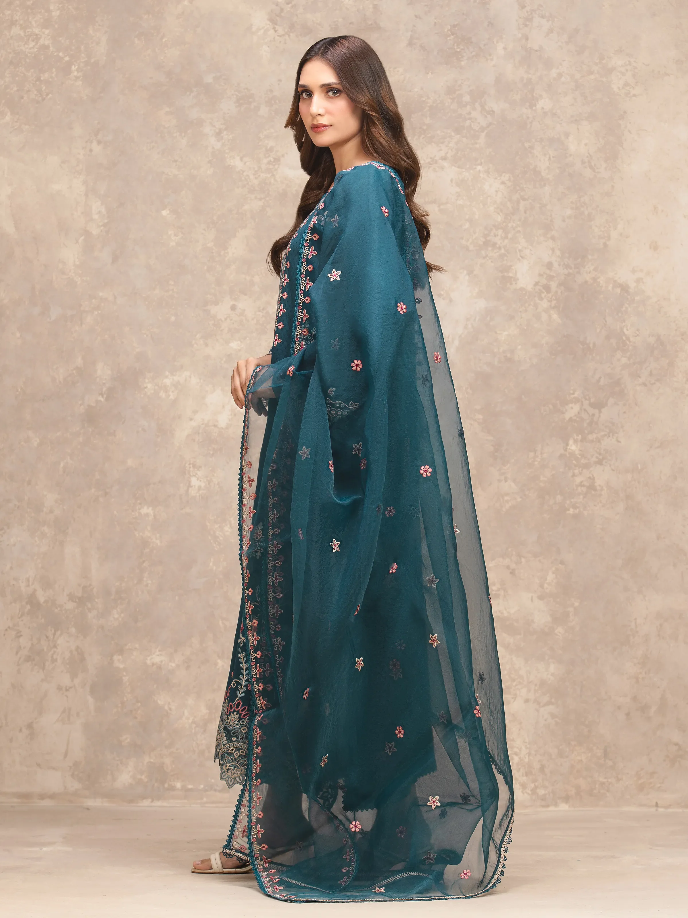 Embroidered Viscose Suit - EWU5V19-32027-3P - Image 5