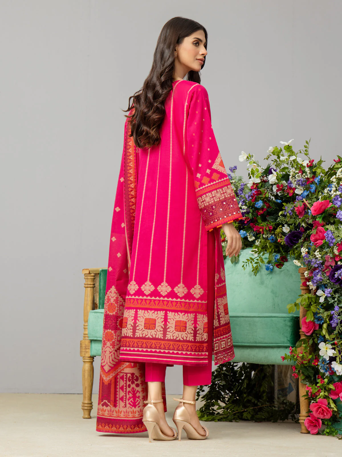 Embroidered Jacquard Shirt Trouser - EWU24V3-26752ST - Image 2