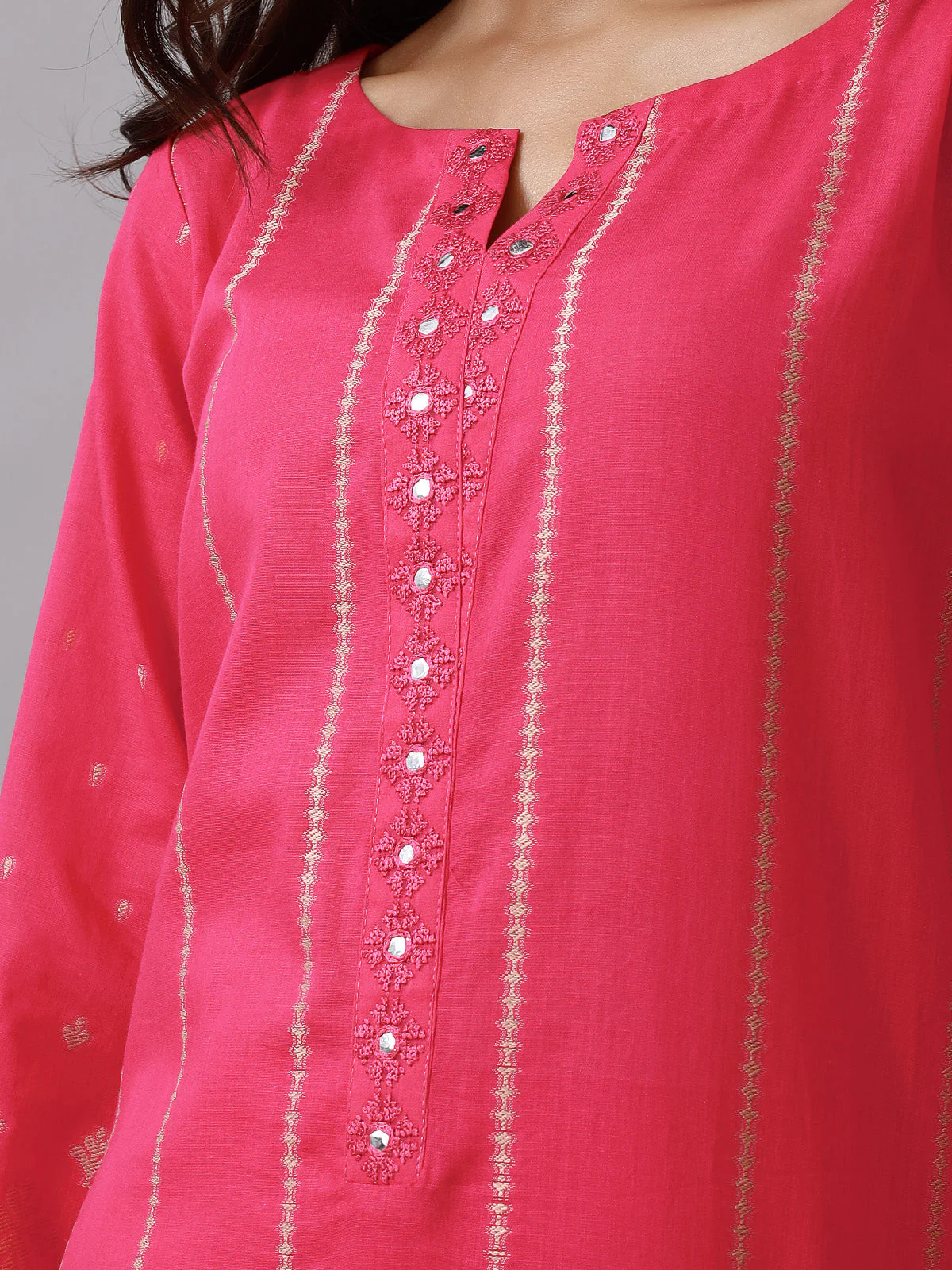 Embroidered Jacquard Shirt Trouser - EWU24V3-26752ST - Image 3