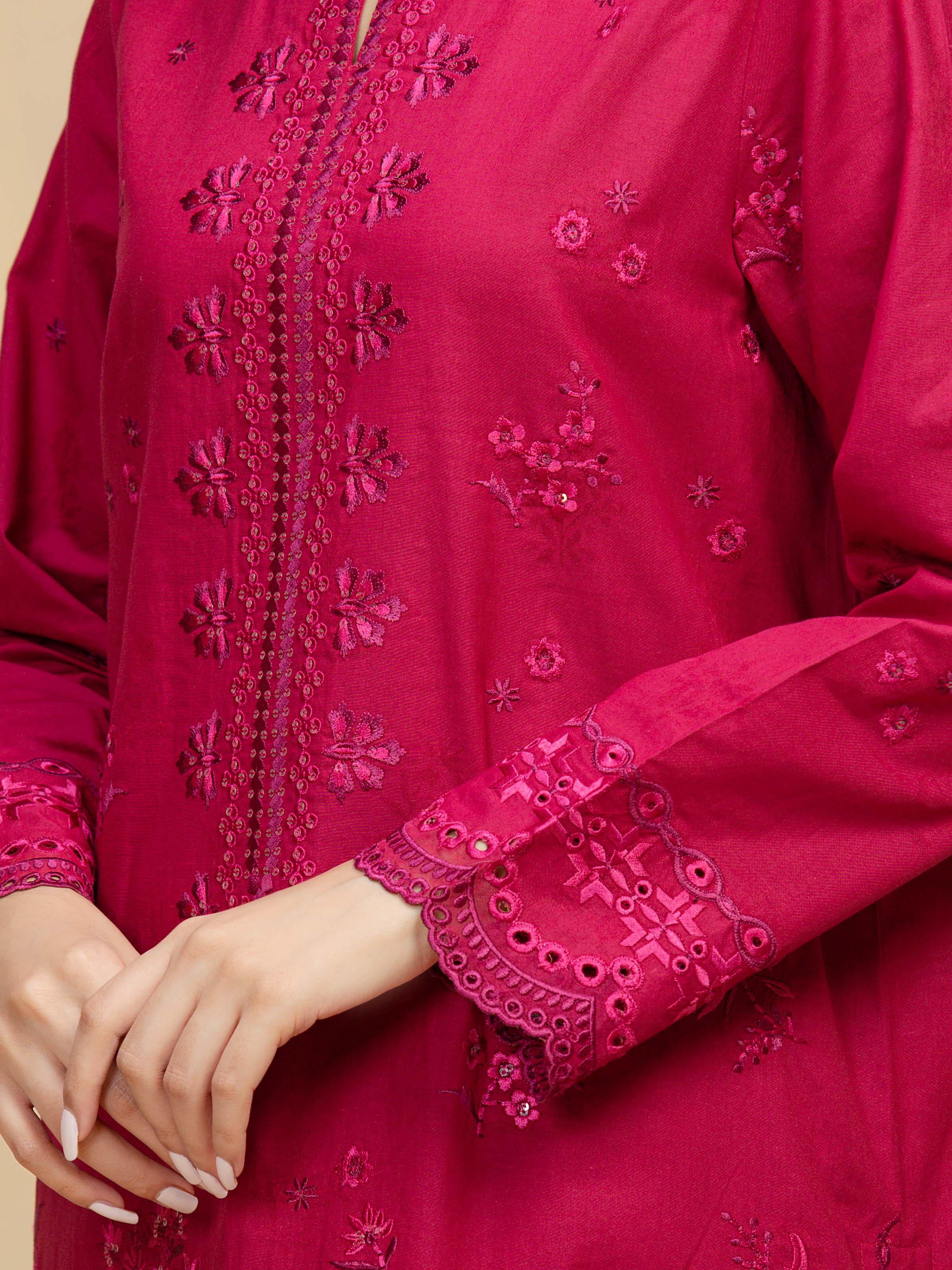 Embroidered Jacquard Suit - EWU5V3-31158-3P - Image 3