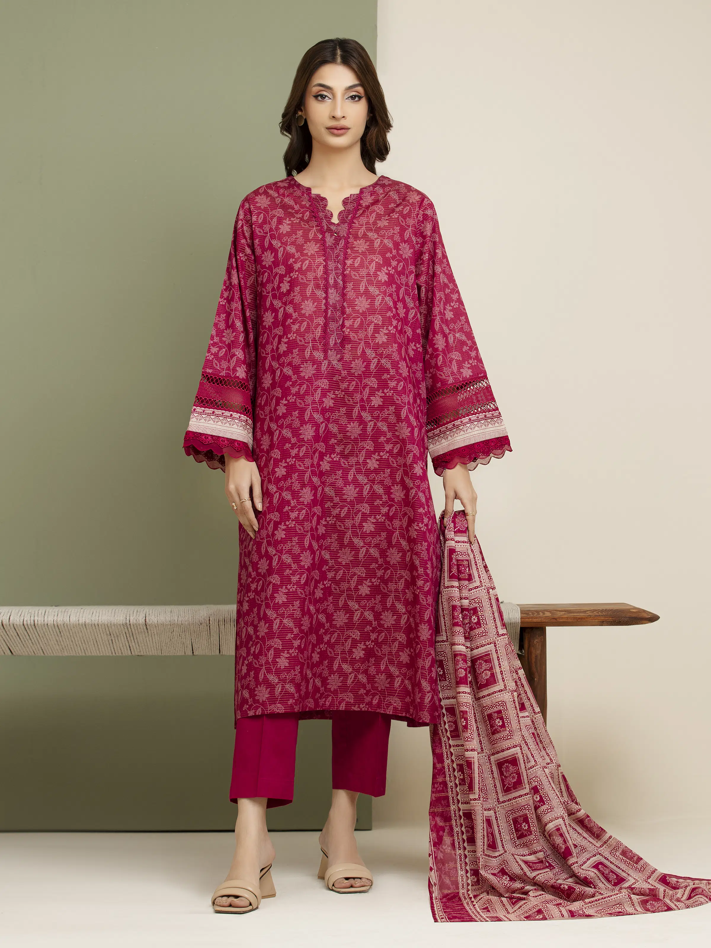 Printed Zari Lawn Suit - EWU5M6-013-3P