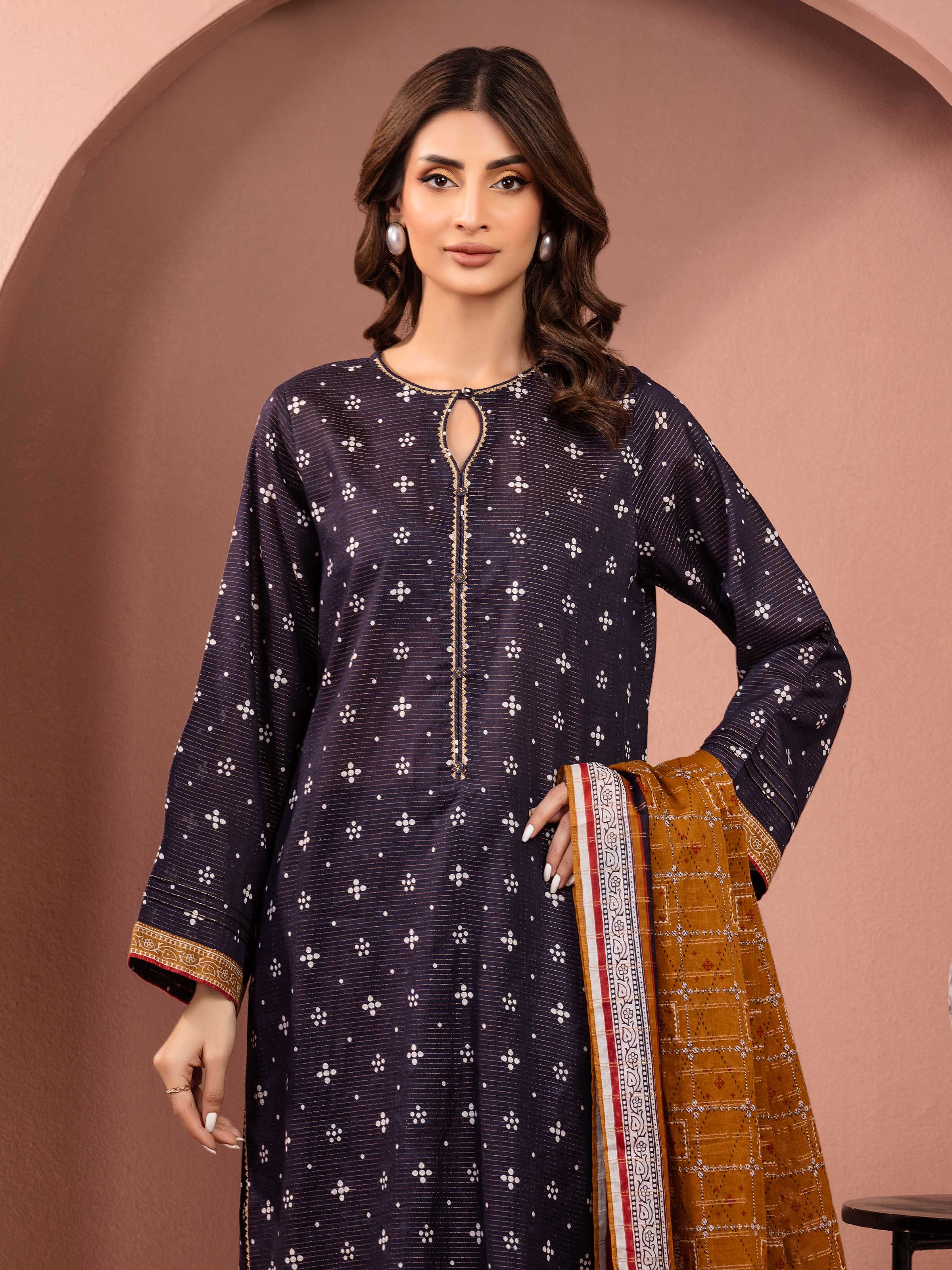 Printed Zari Lawn Suit - EWU5M6-016-3P - Image 2