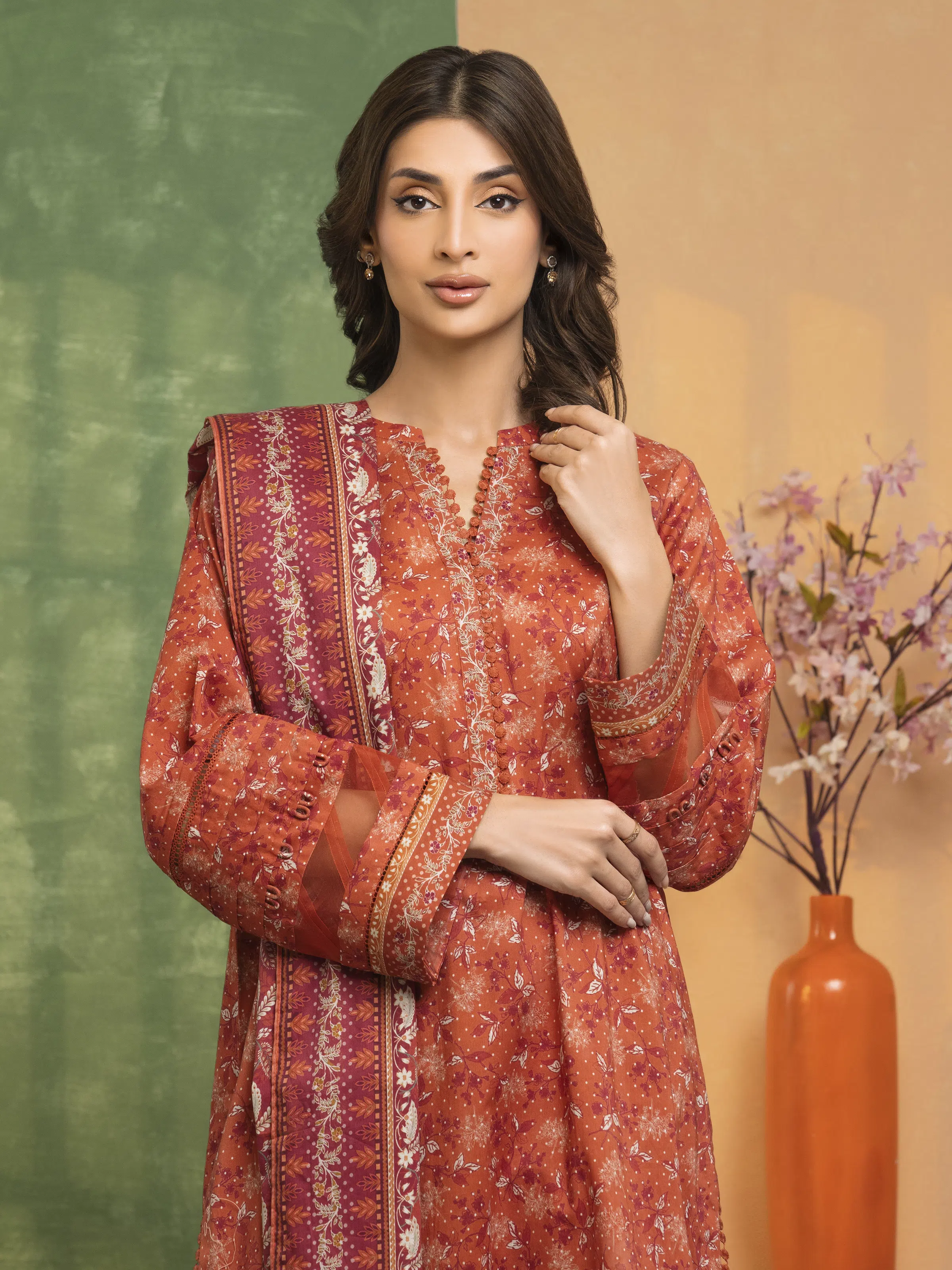 Printed Lawn Shirt Dupatta - EWU5A1-35646SD - Image 2