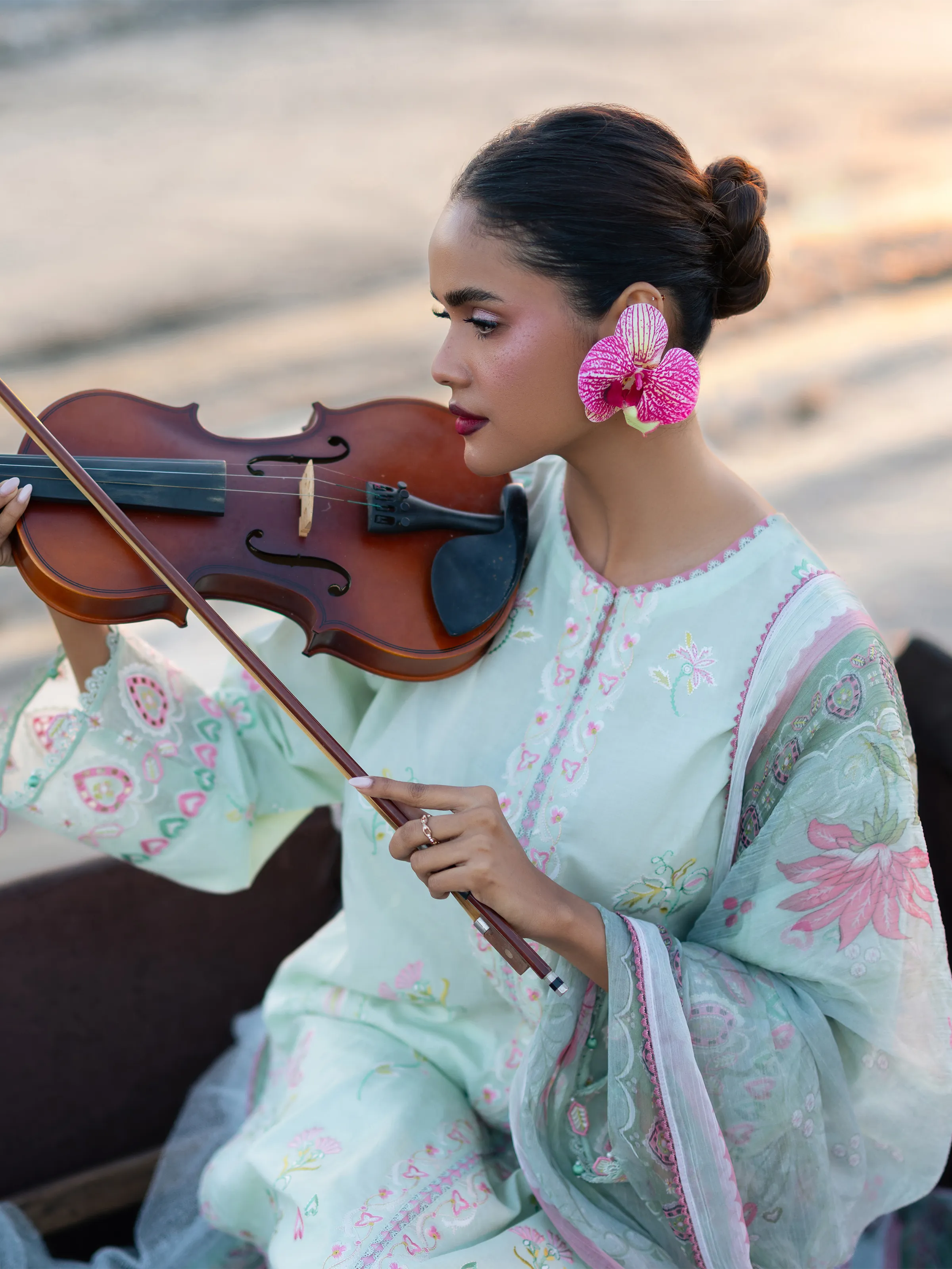 Embroidered Cambric Suit - EWU6V2-33445-3P - Image 4