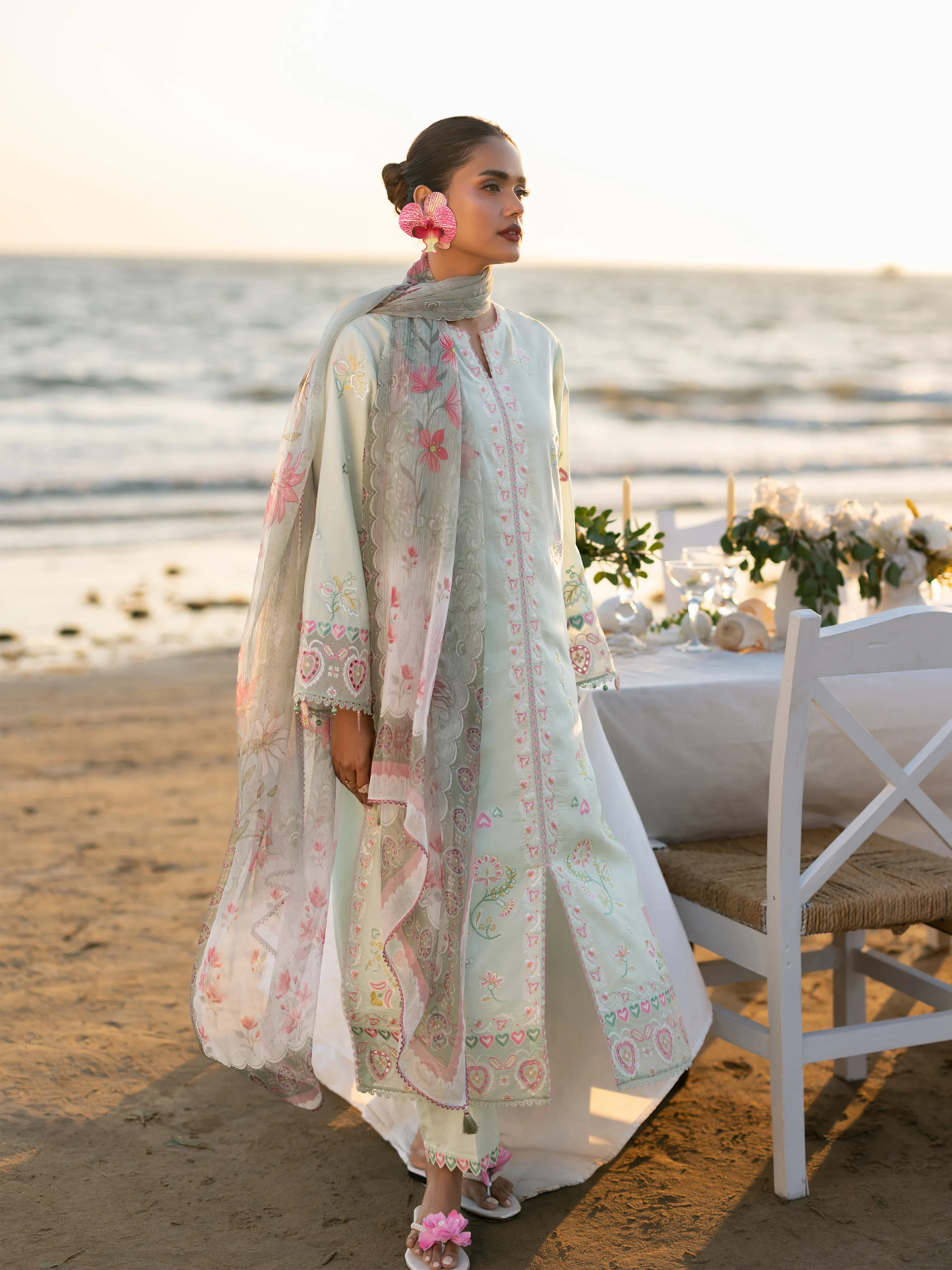 Embroidered Cambric Suit - EWU6V2-33445-3P - Image 5