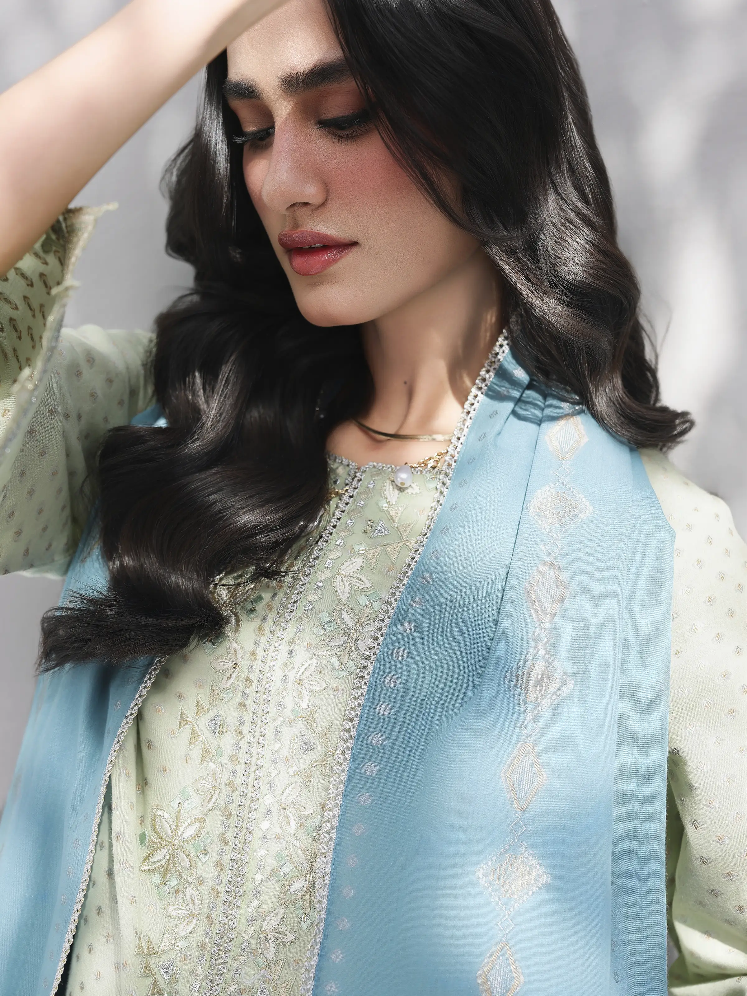 Embroidered Jacquard Suit - EWU6V3-33462-3P - Image 4