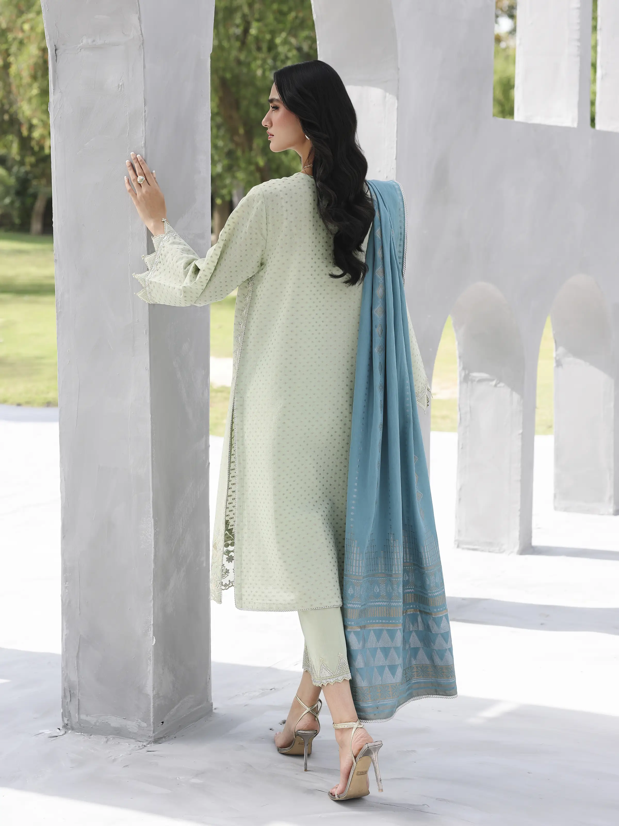 Embroidered Jacquard Suit - EWU6V3-33462-3P - Image 6