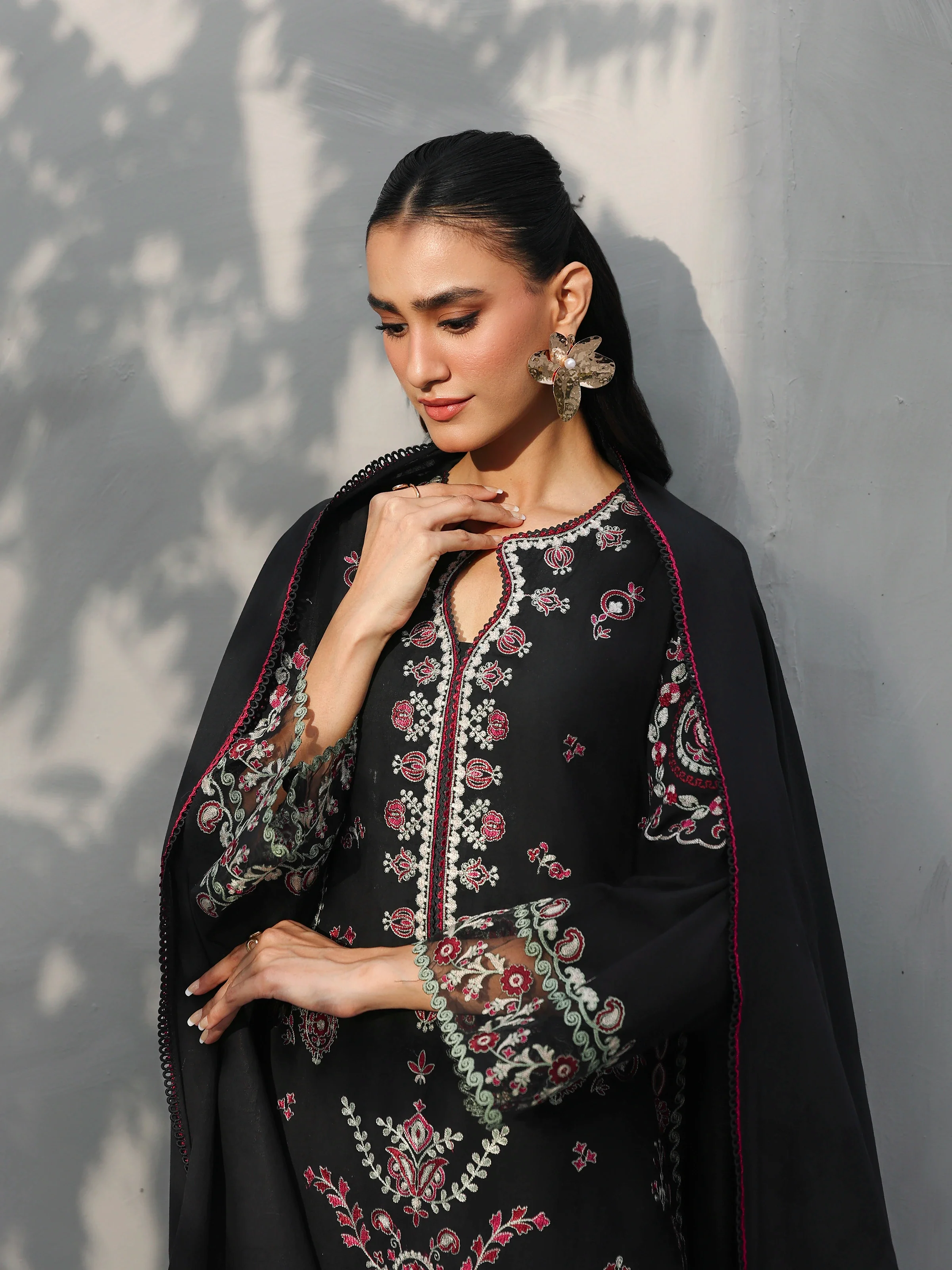 Embroidered Jacquard Suit - EWU6V3-33466-3P - Image 4
