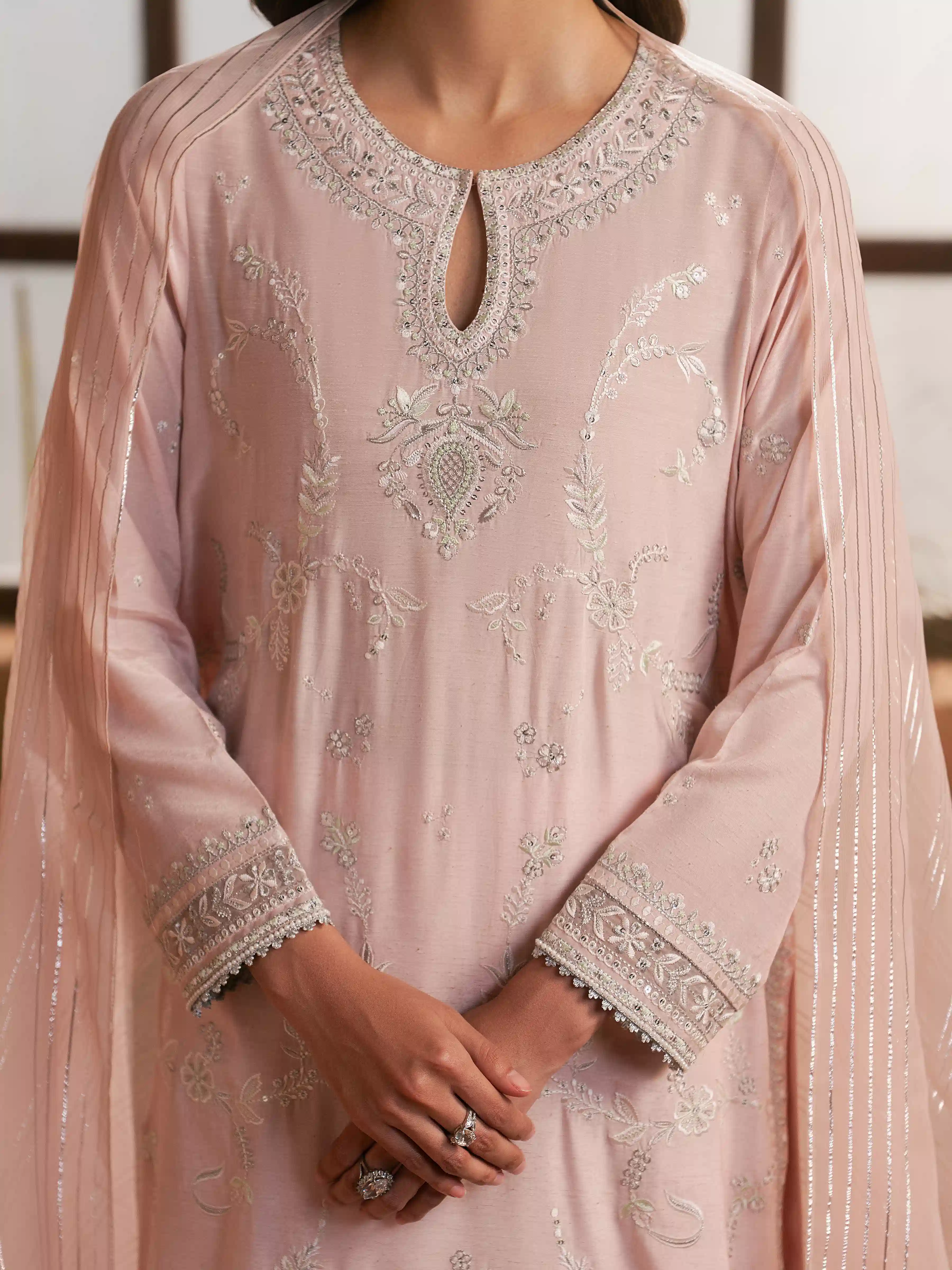 Embroidered Karandi Suit - EWU6V22-32092-3P - Image 3