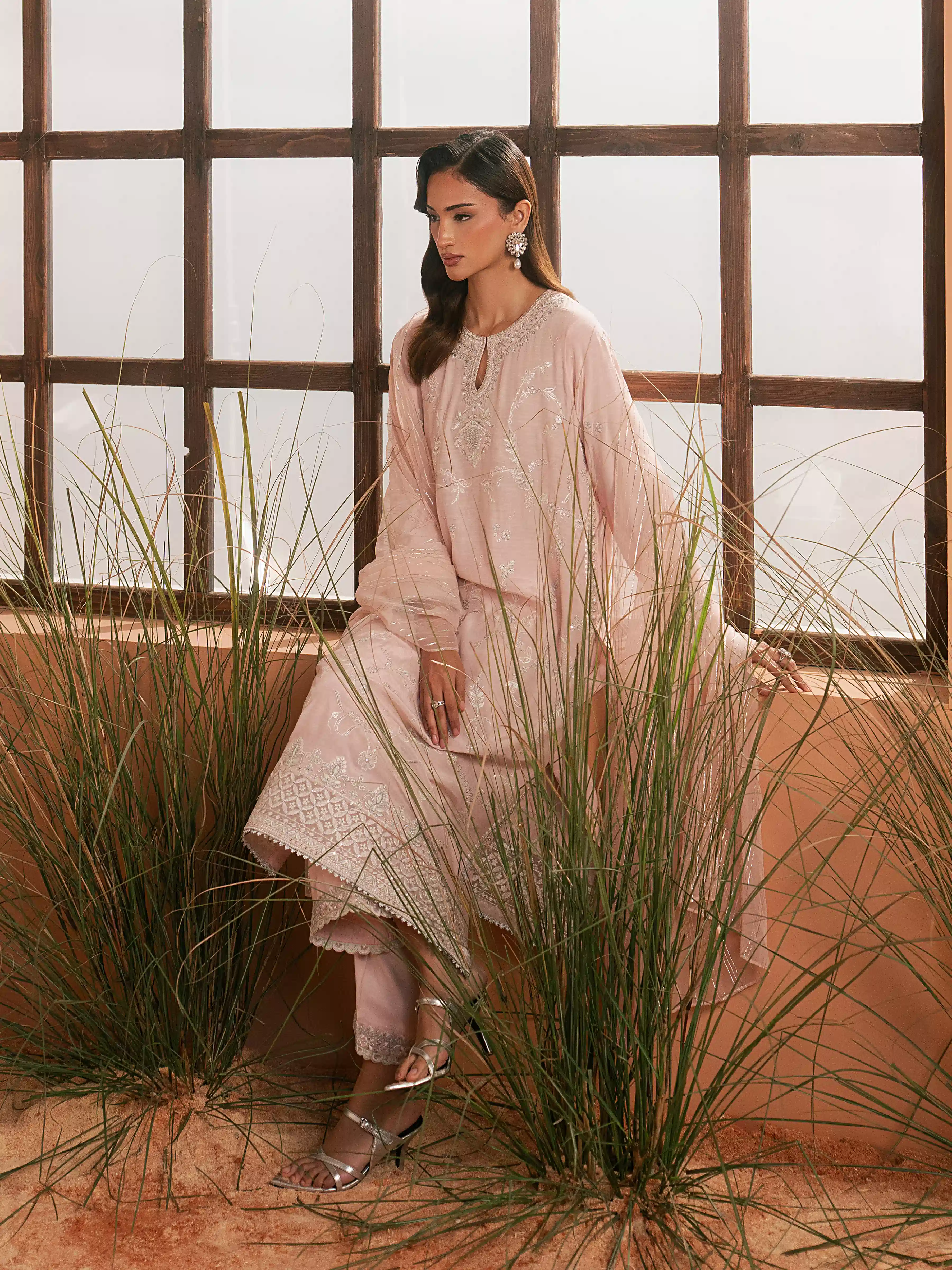 Embroidered Karandi Suit - EWU6V22-32092-3P - Image 4