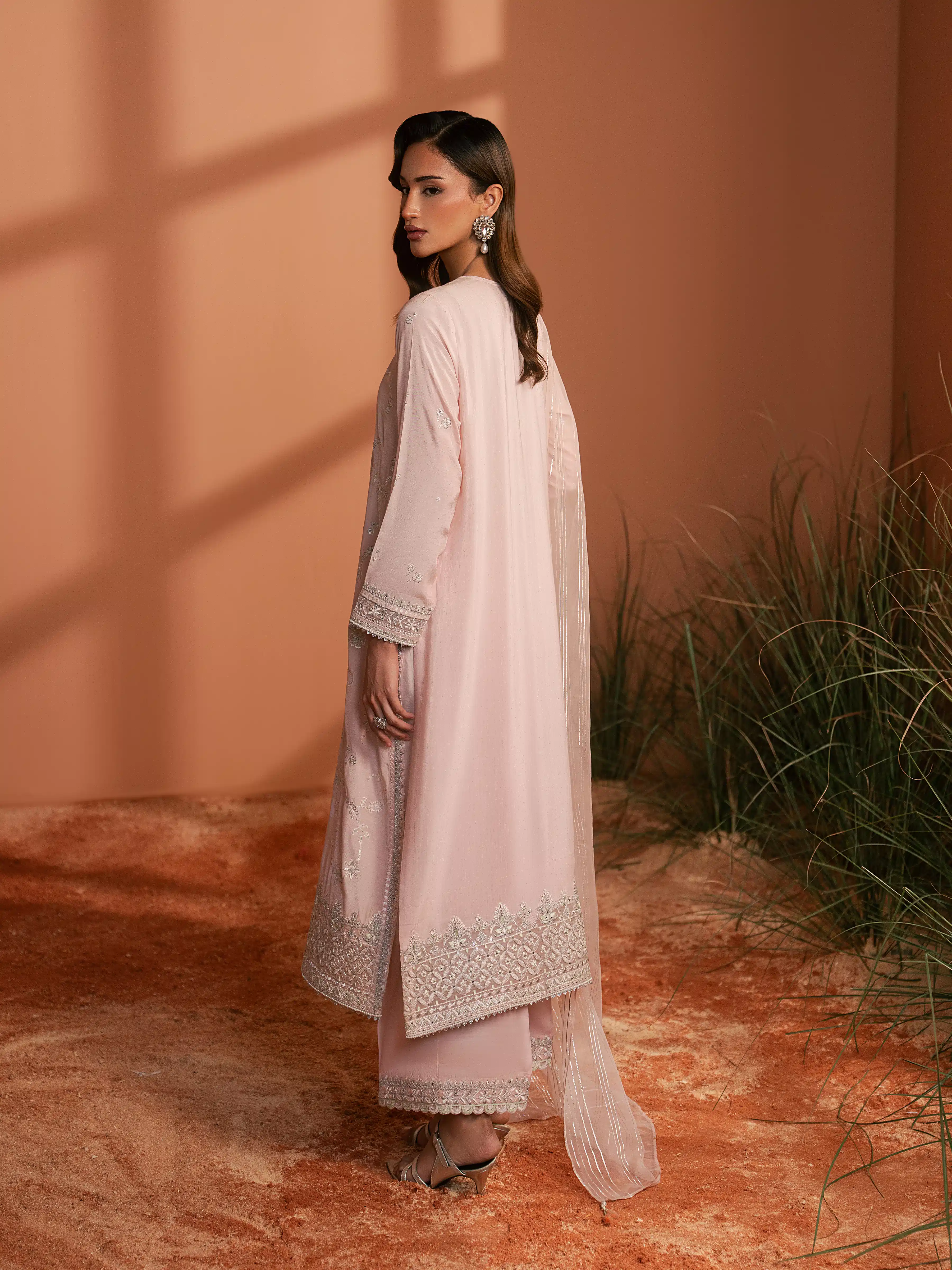 Embroidered Karandi Suit - EWU6V22-32092-3P - Image 6